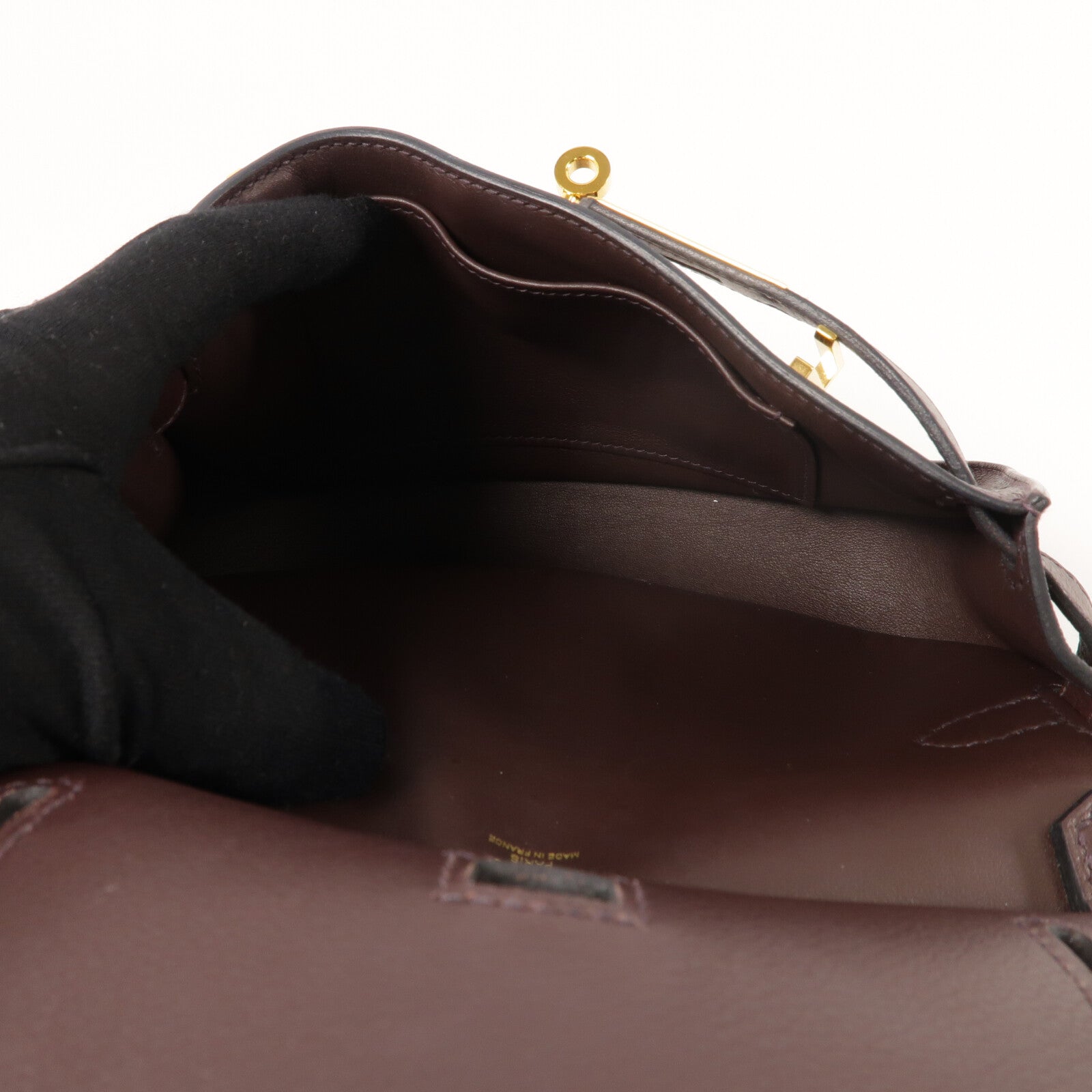 HERMES Evercolor皮革Mini Jypsiere肩背袋Chocolate