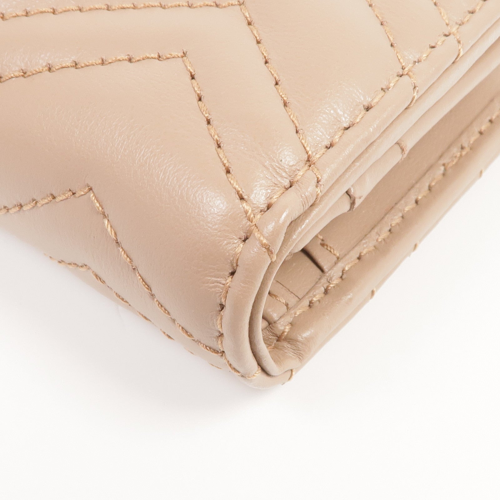 GUCCI 牛皮皮革GG Marmont Card Case Wallet金扣錢包