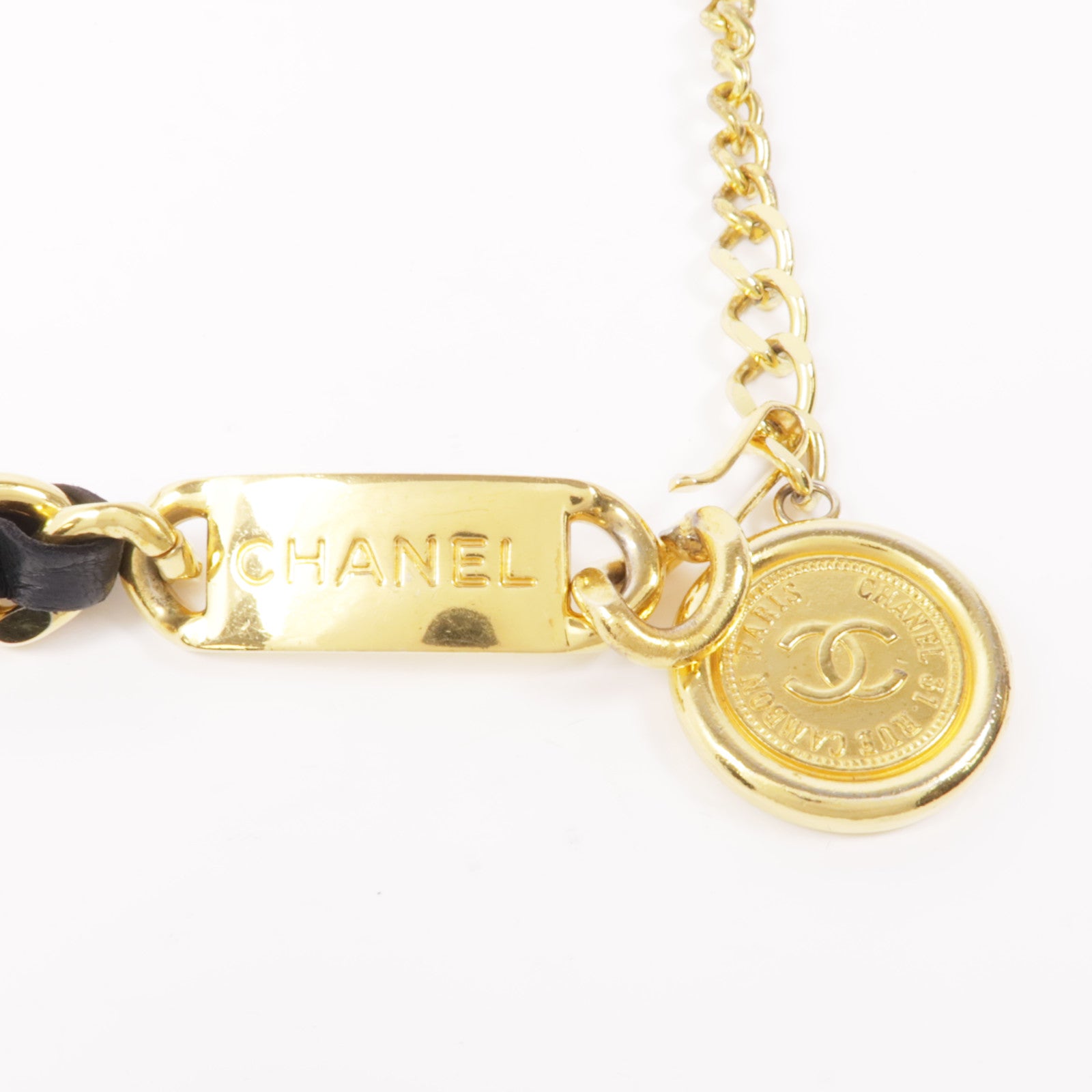 CHANEL 皮革/金屬Vintage Chain Belt皮帶