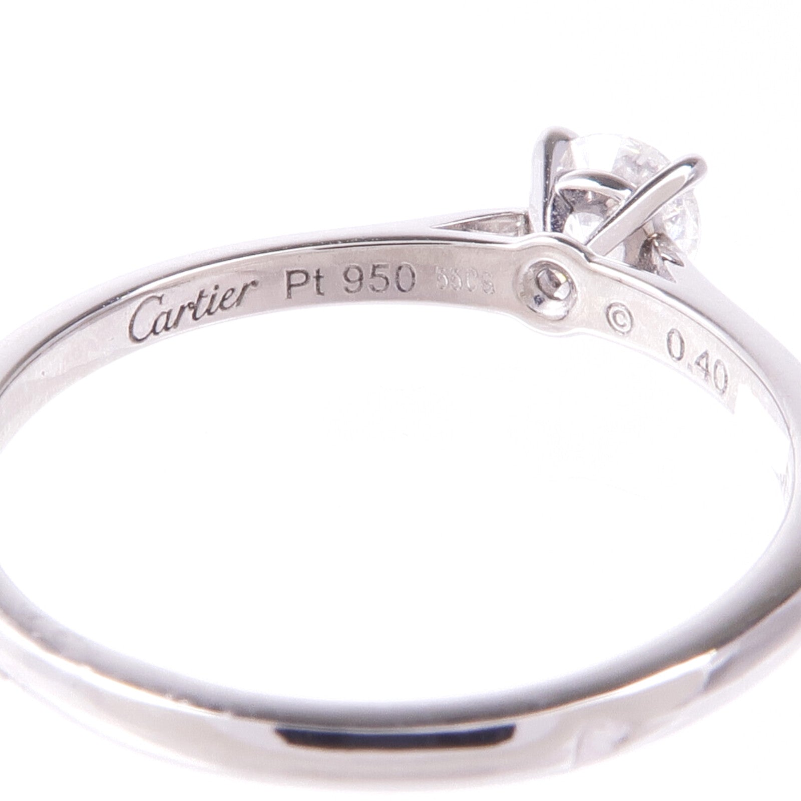 CARTIER PT950鉑金Diamond Engagement Ring鑽石戒指US#7.25