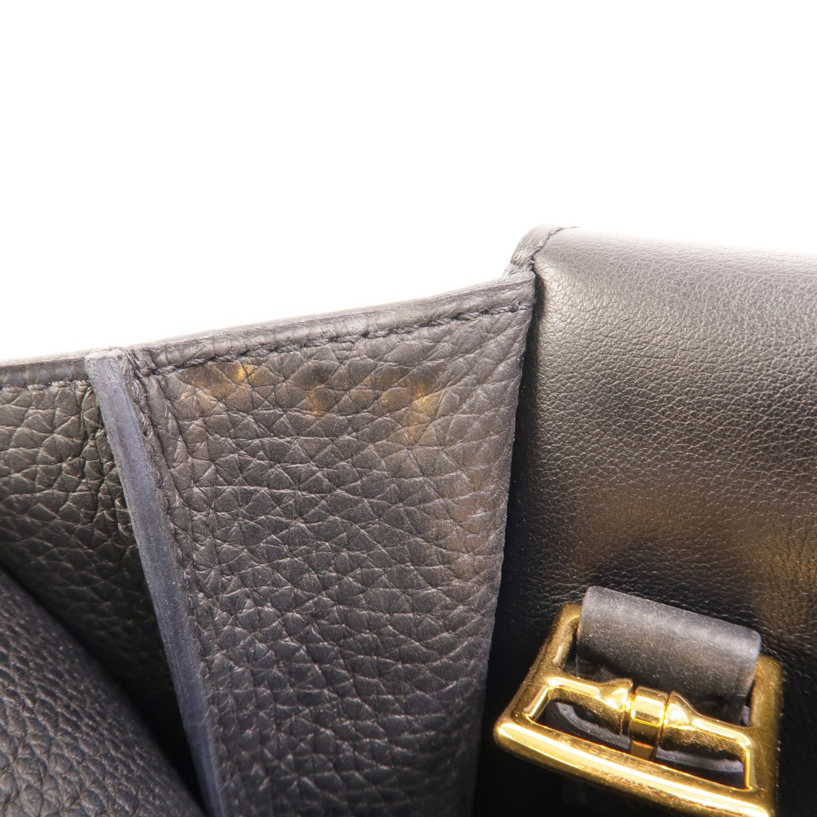 HERMES Clemence皮革Halzan 31手挽肩背兩用袋Blue Nuit