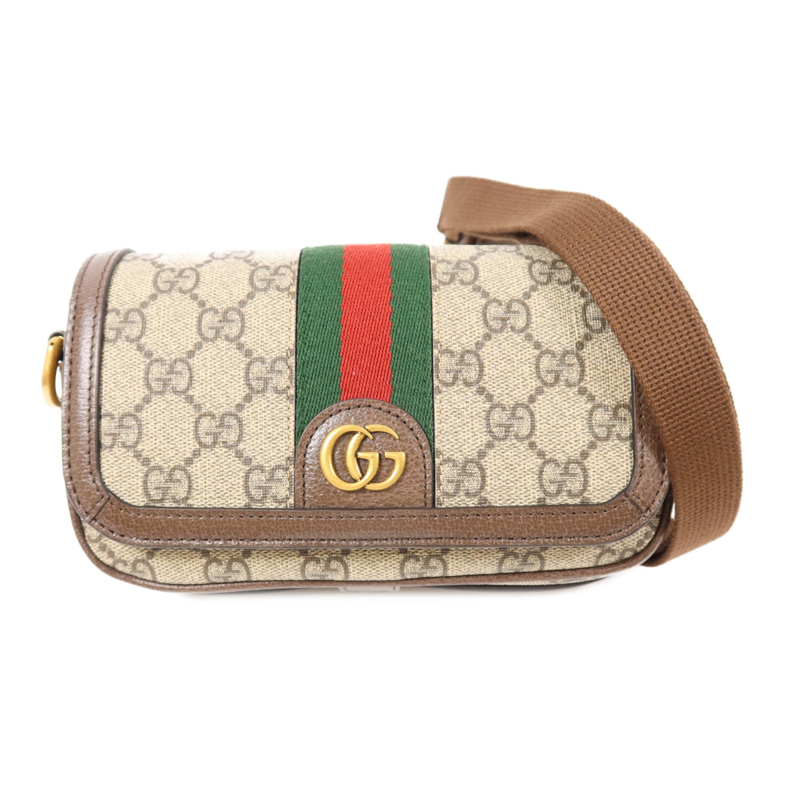 GUCCI 【激減優惠】塗層帆布Ophidia Mini Bag金扣肩背袋