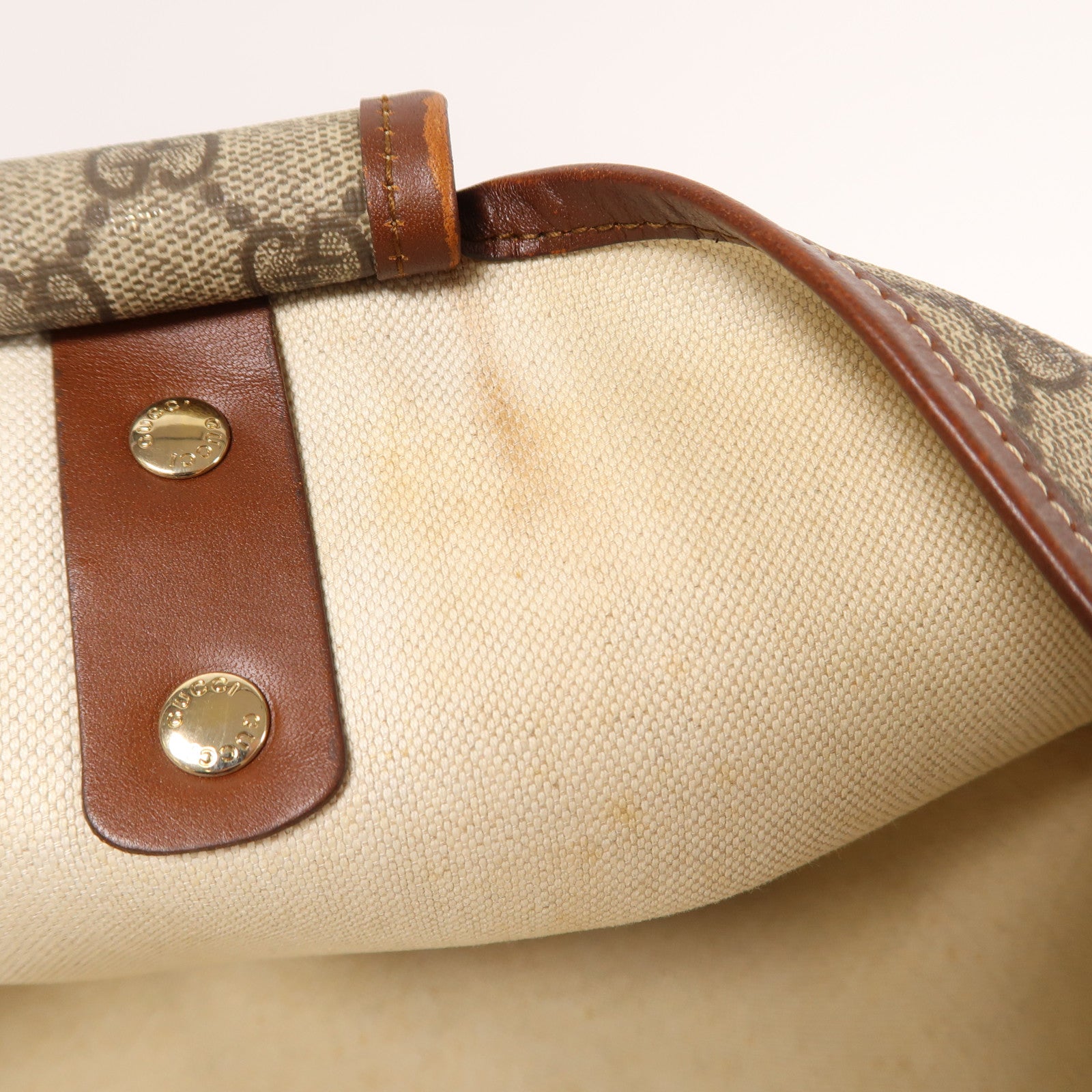 GUCCI 塗層帆布Shoulder Bag金扣肩背袋