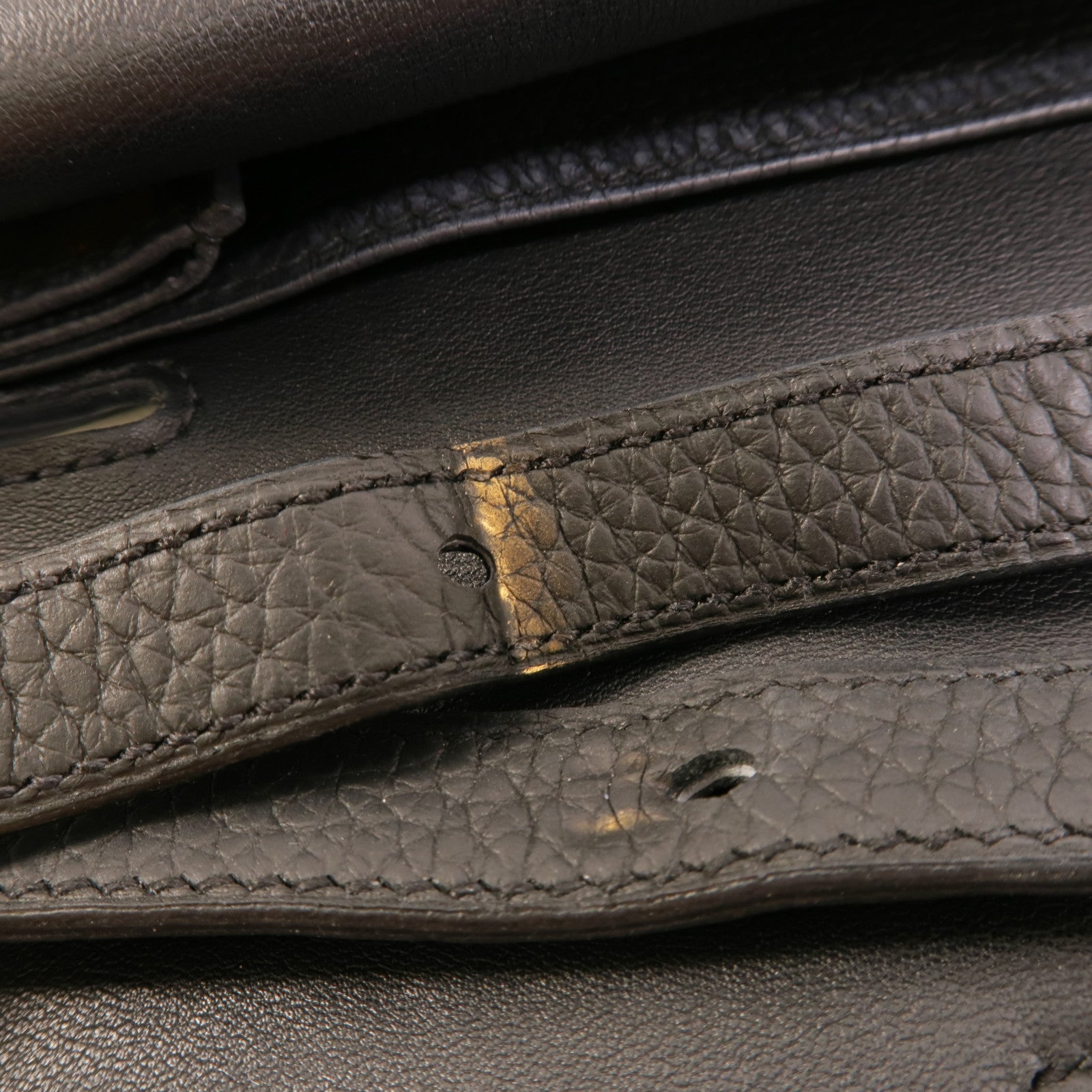HERMES Clemence皮革Halzan 31手挽肩背兩用袋Blue Nuit
