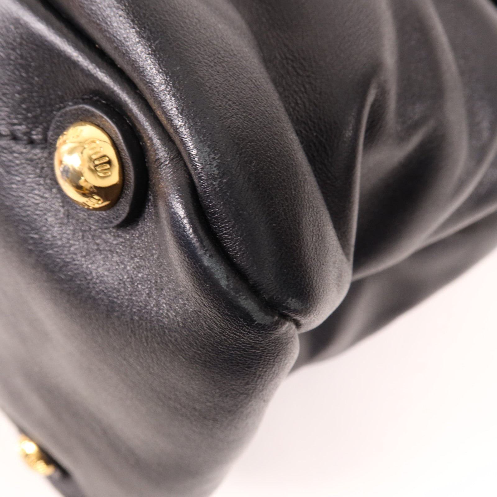 Miu Miu 牛皮皮革2 Way Shoulder金扣手挽肩背兩用袋