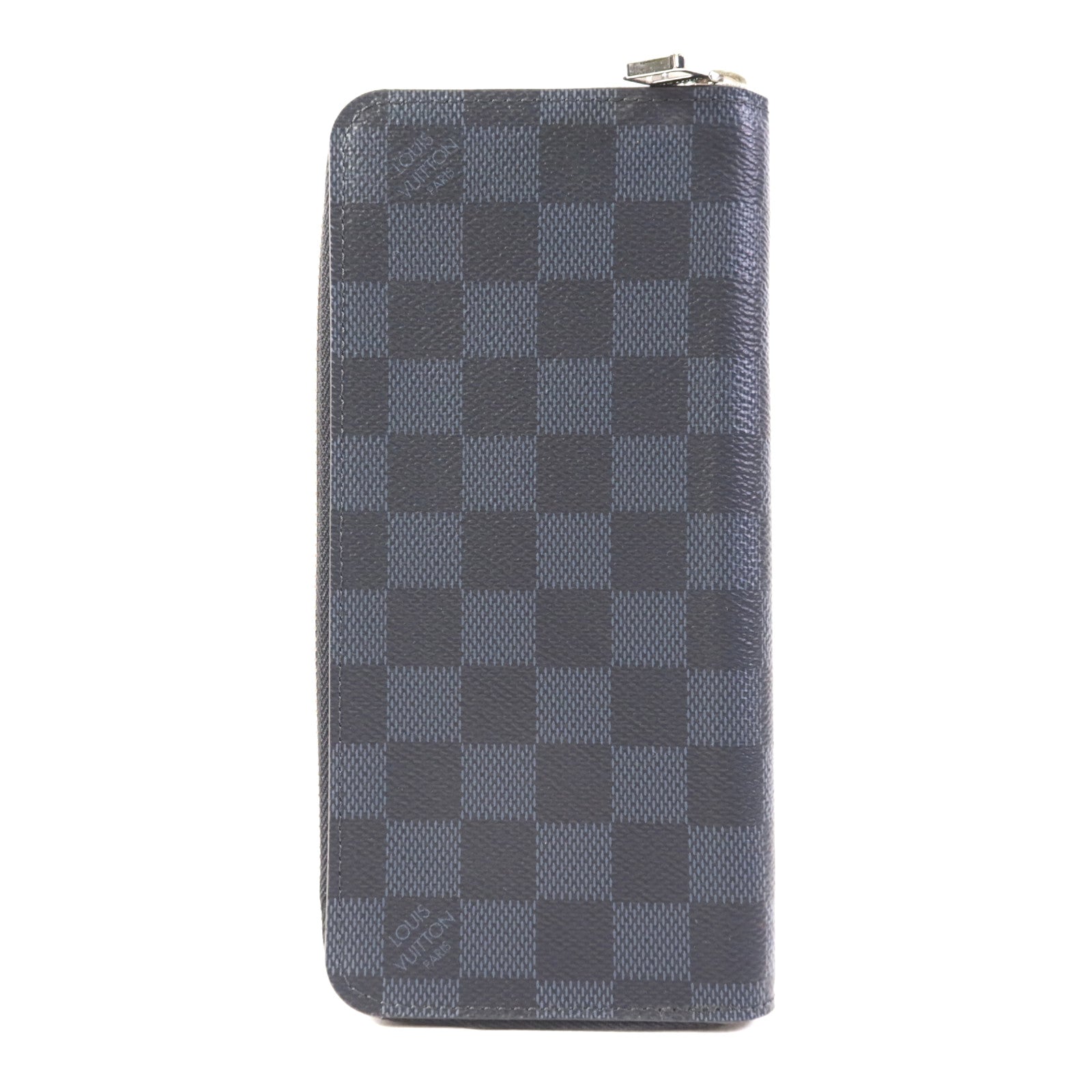 LOUIS VUITTON Damier Graphite Zipper Wallet Vertical銀扣長錢包