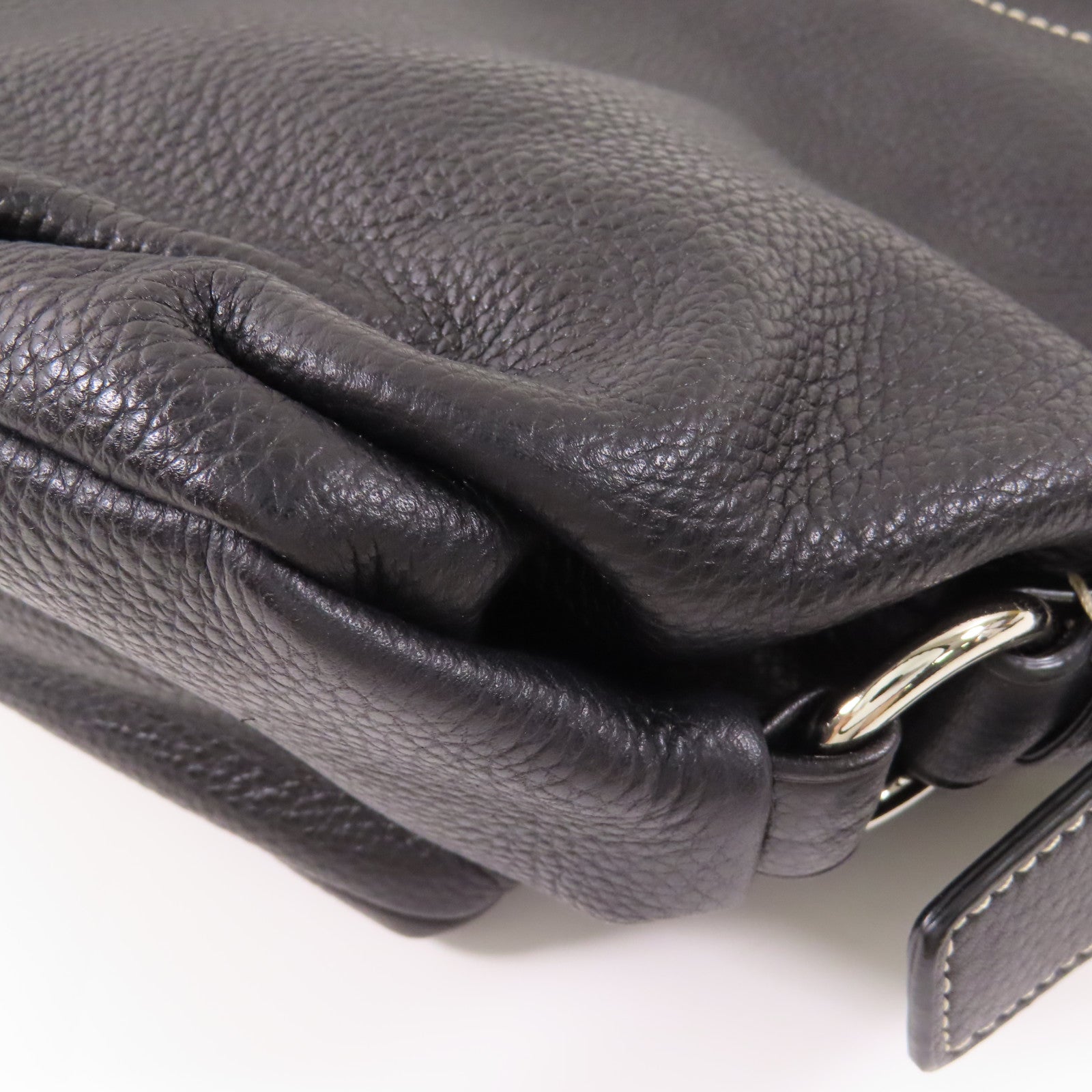 COACH 牛皮皮革Shoulder Bag銀扣肩背袋
