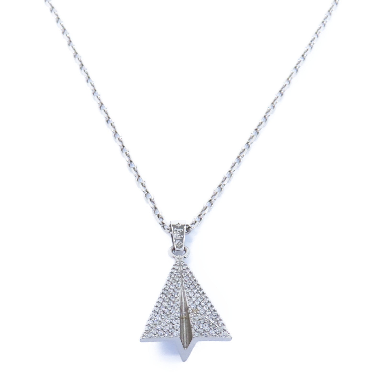 LOUIS VUITTON 金屬Paper Plane Necklace項鍊銀色