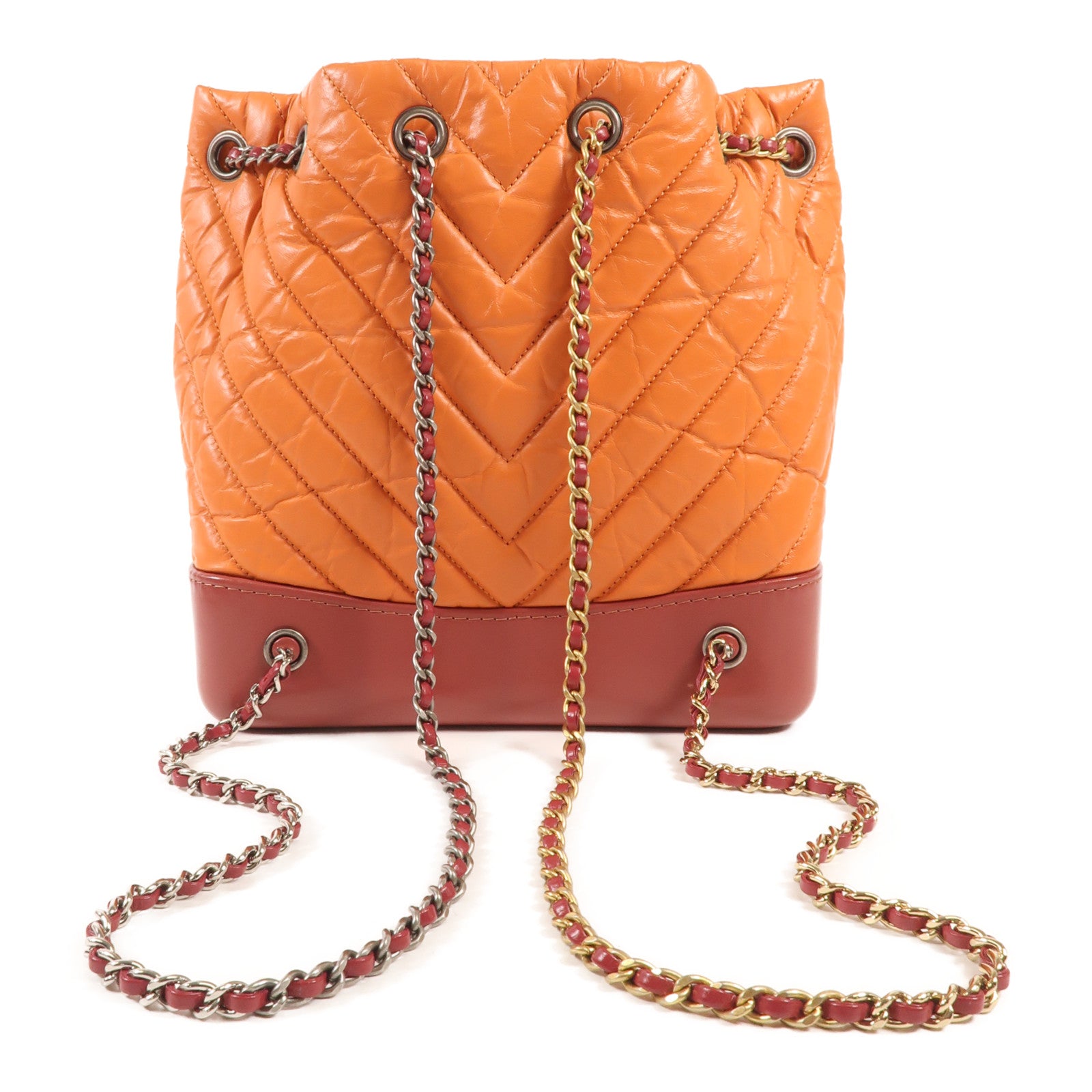 CHANEL 【激減優惠】牛皮皮革Gabrielle BackPack鏈帶背包