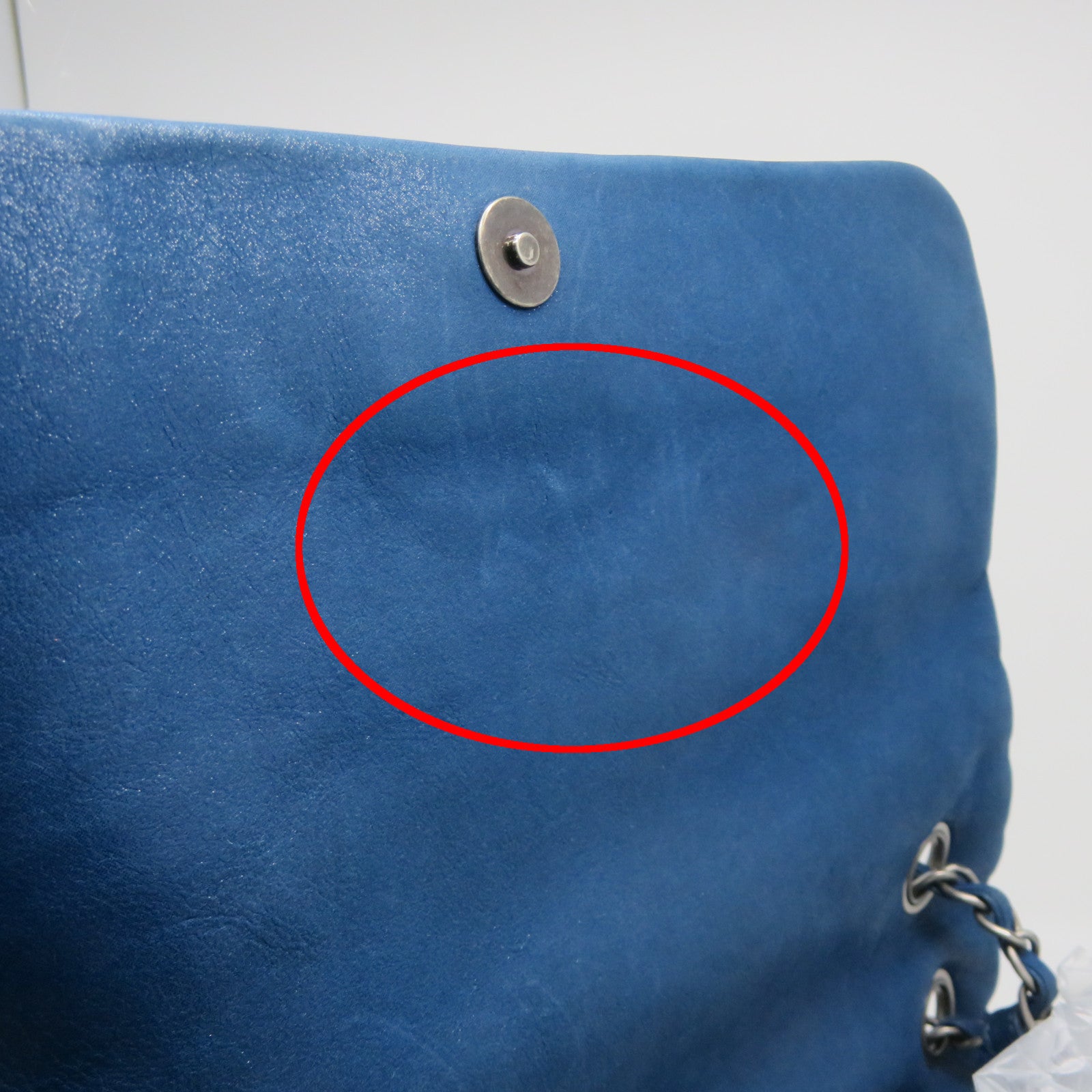 CHANEL 【激減優惠】牛皮皮革Chain Shoulder銀扣鏈帶肩背袋藍色