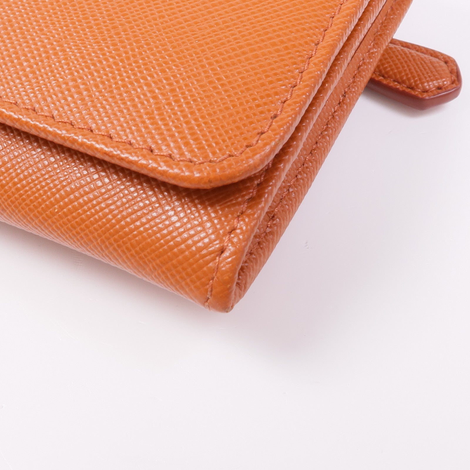 PRADA GHW Long Wallet Calfskin Leather Brown