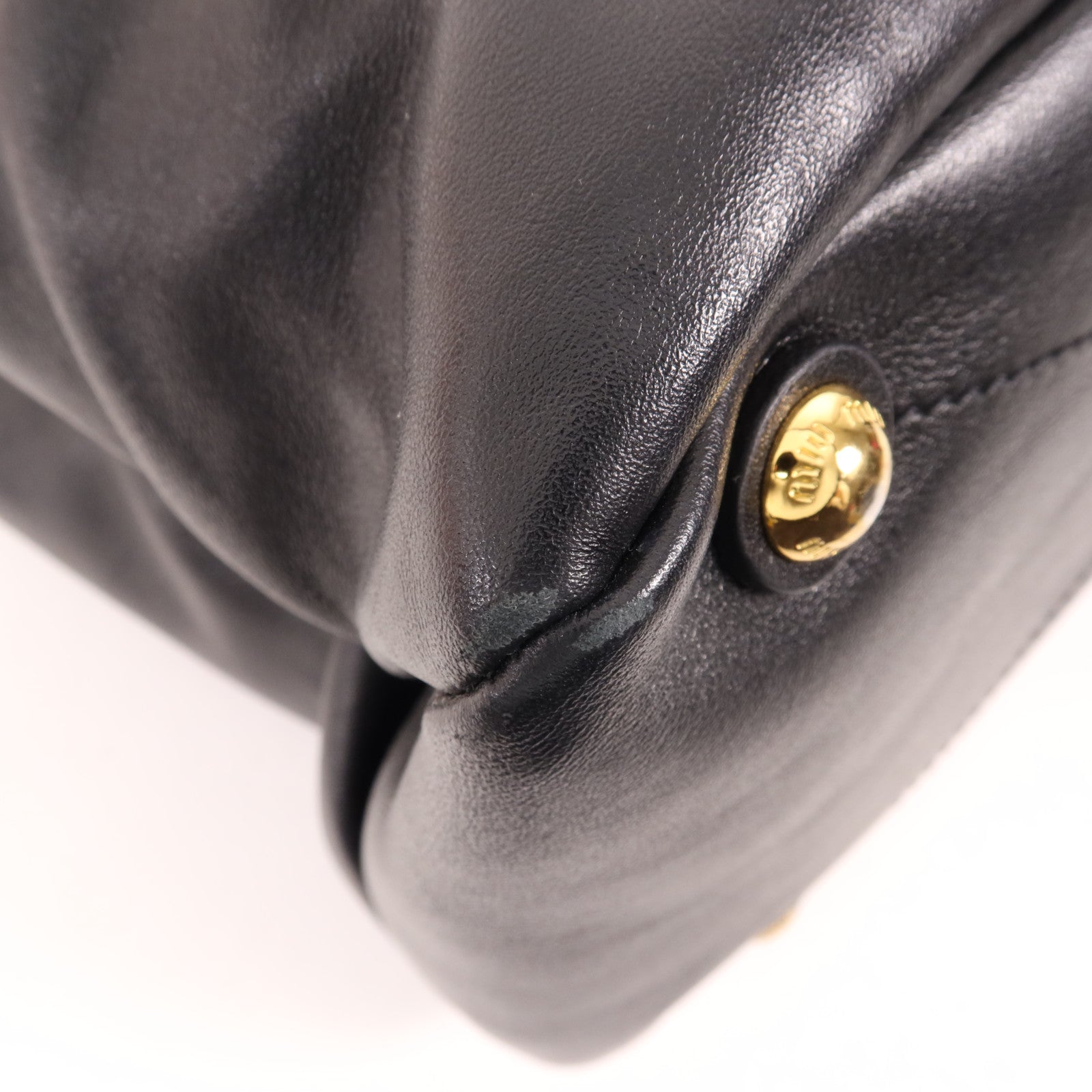 Miu Miu 牛皮皮革2 Way Shoulder金扣手挽肩背兩用袋