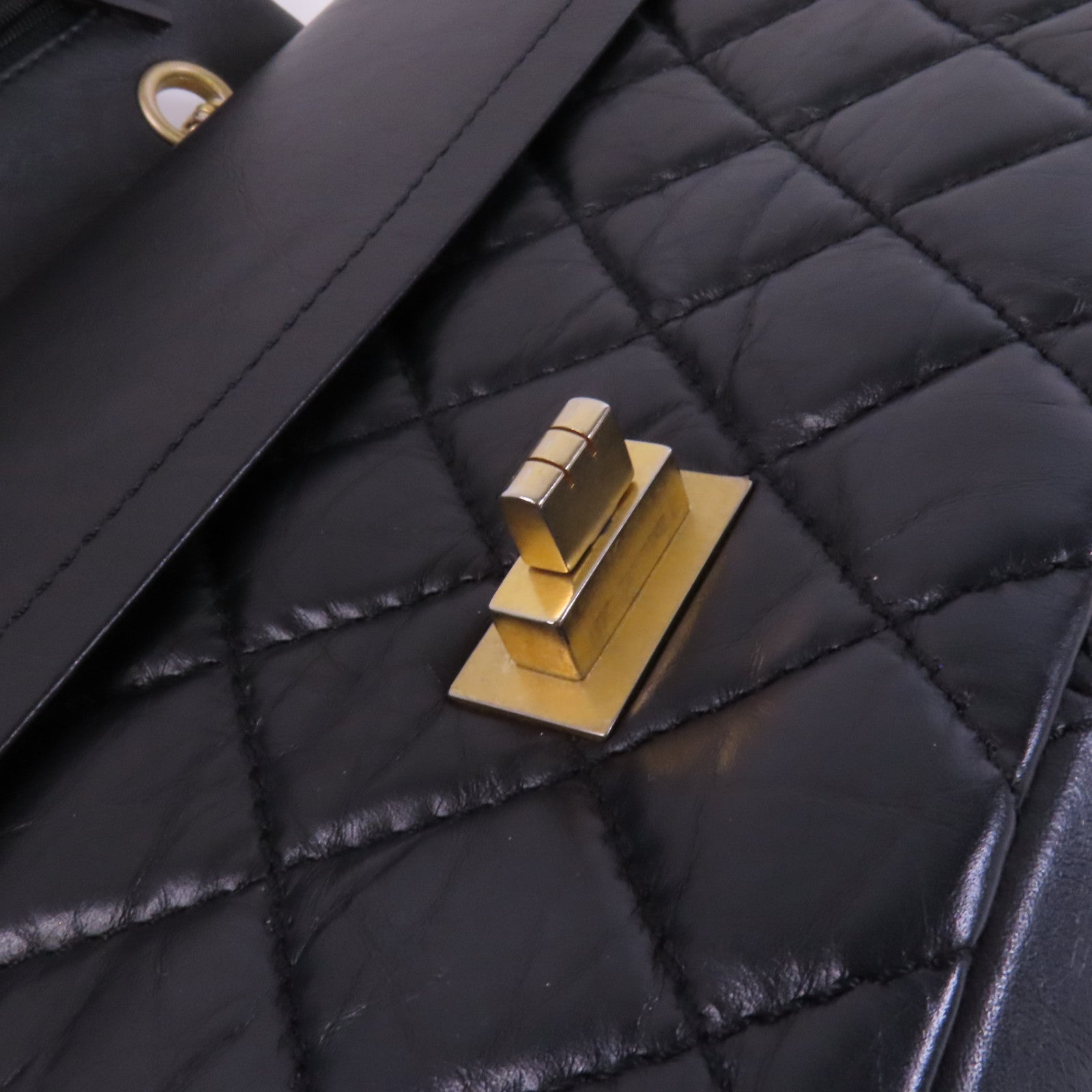 CHANEL 牛皮皮革2.55 28cm金扣鏈帶肩背袋