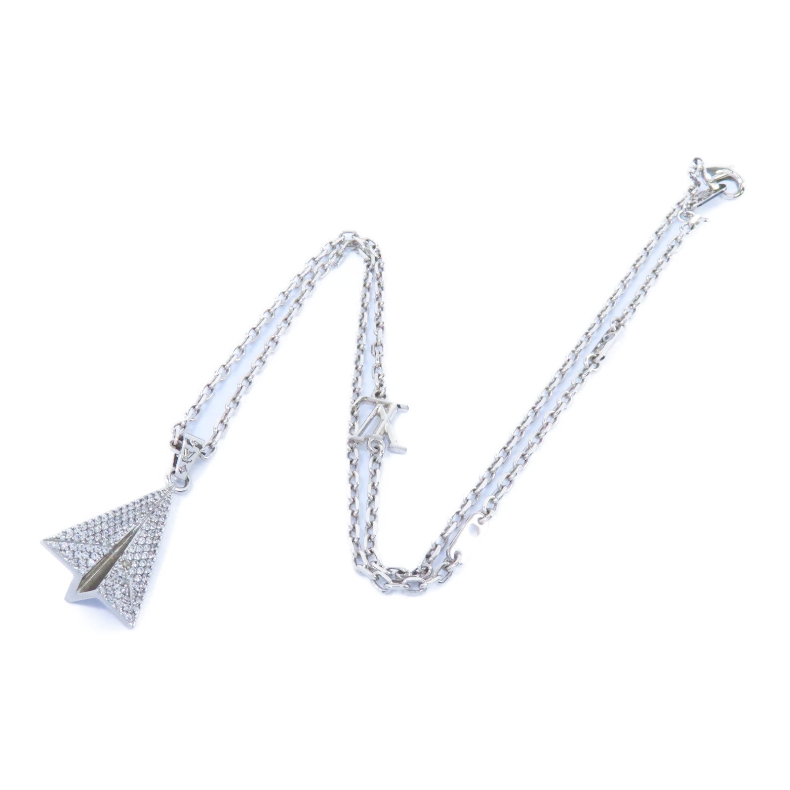 LOUIS VUITTON 金屬Paper Plane Necklace項鍊銀色