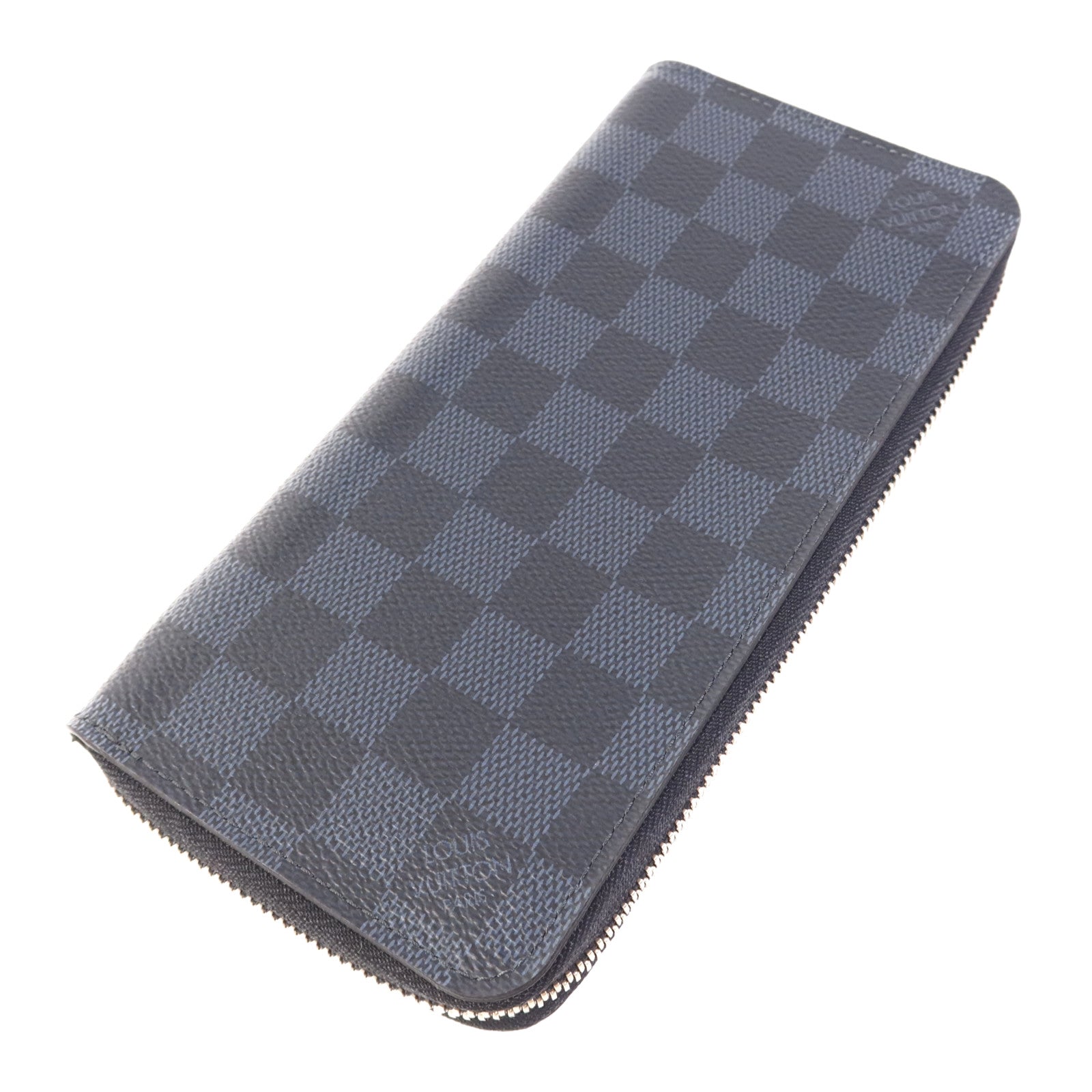 LOUIS VUITTON Damier Graphite Zipper Wallet Vertical銀扣長錢包