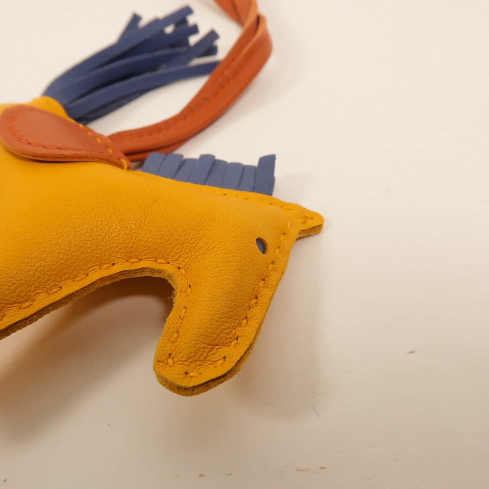 HERMES Milo皮革Rodeo PM掛飾9V Jaune d'Or/R2 Bleu Agate/3B Cornaline