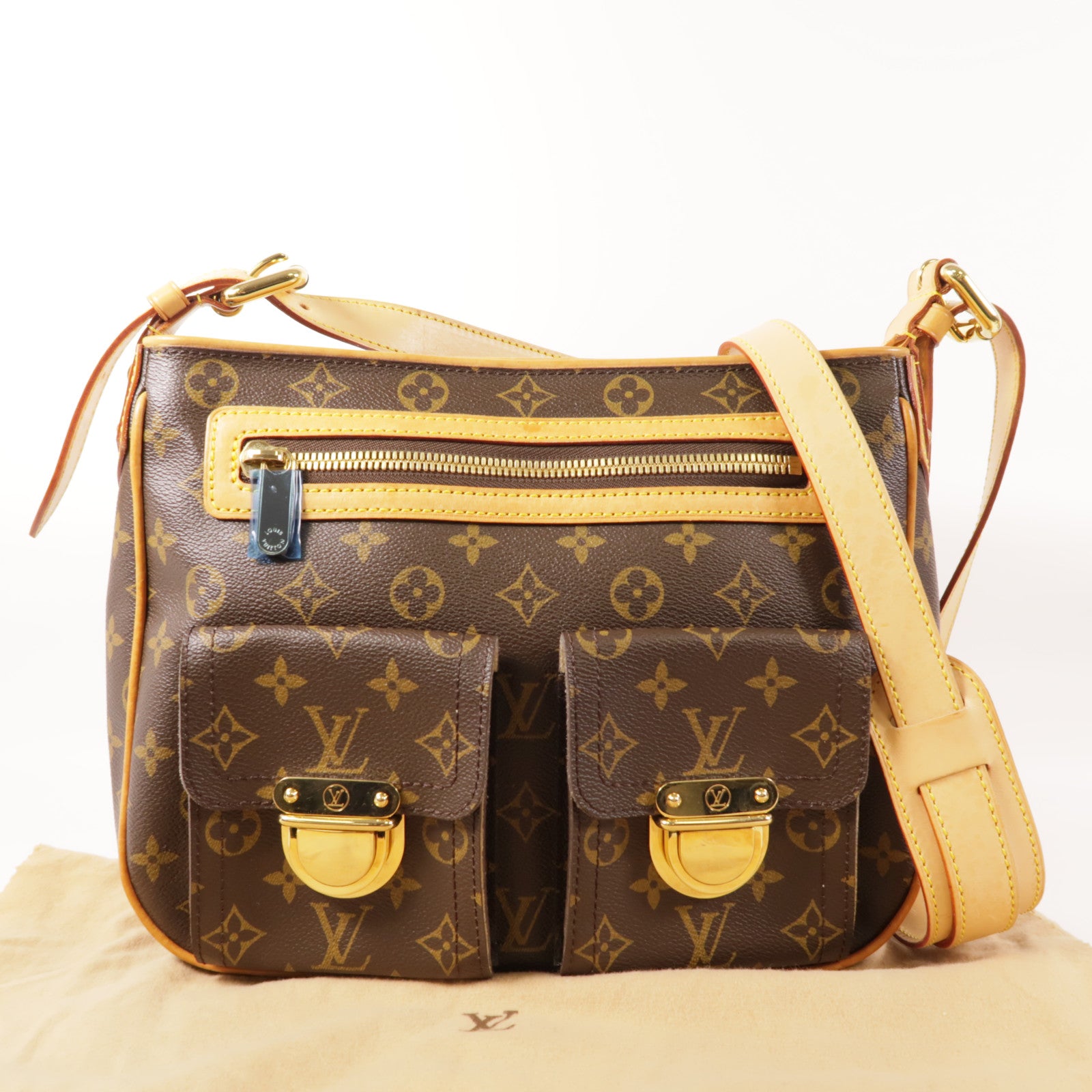 LOUIS VUITTON Monogram Hudson GM金扣肩背袋