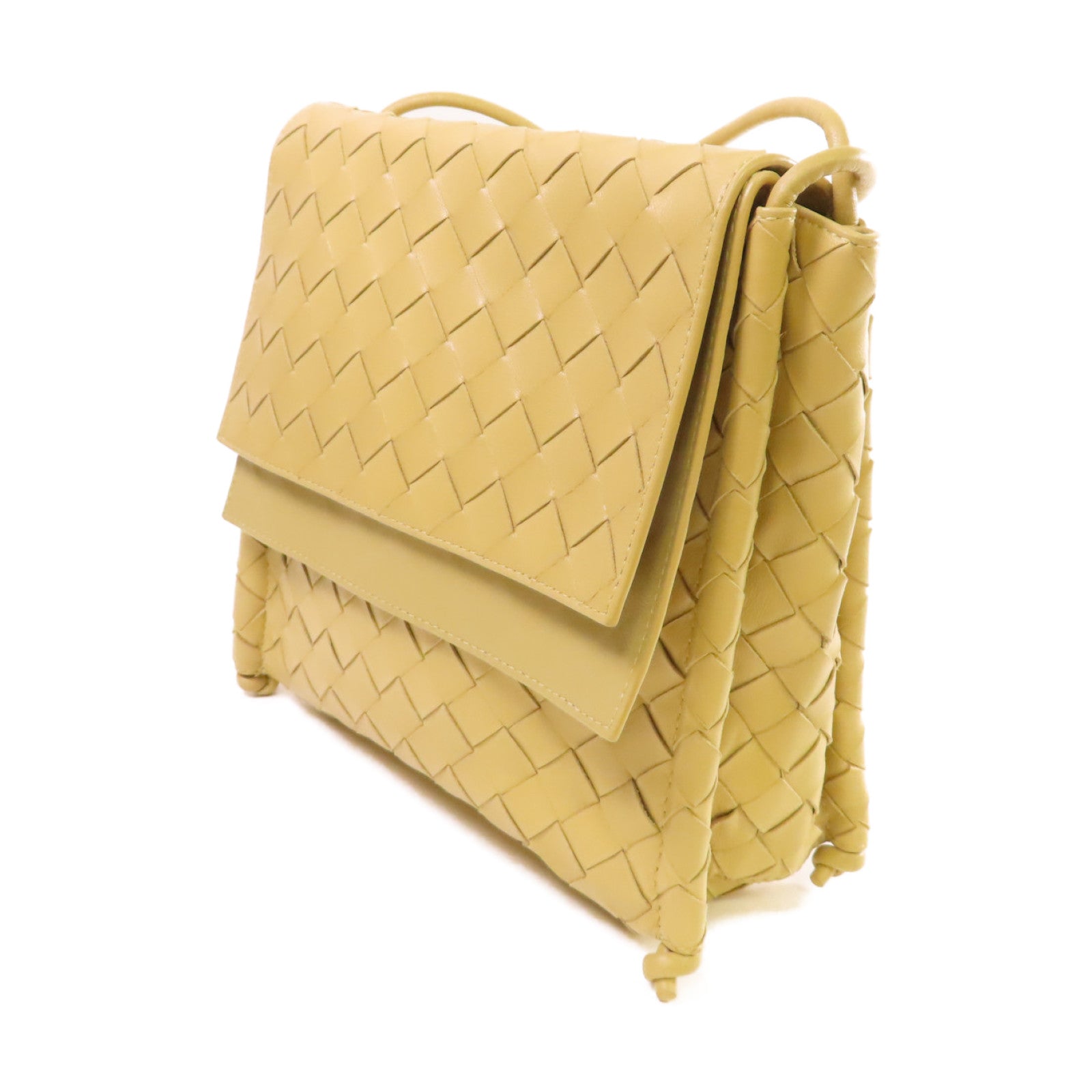 BOTTEGA VENETA 織紋皮革Shoulder Bag肩背袋黃色