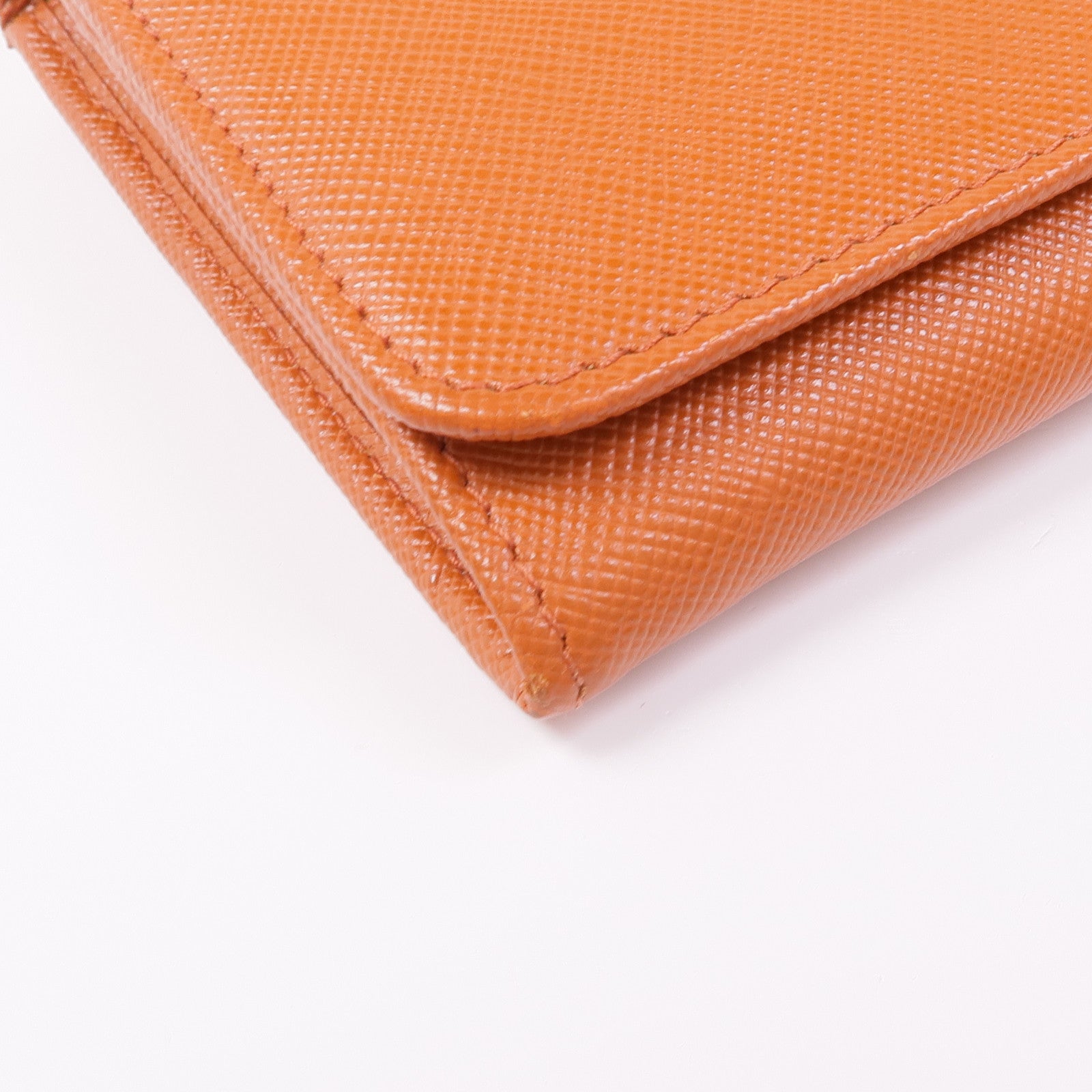 PRADA GHW Long Wallet Calfskin Leather Brown