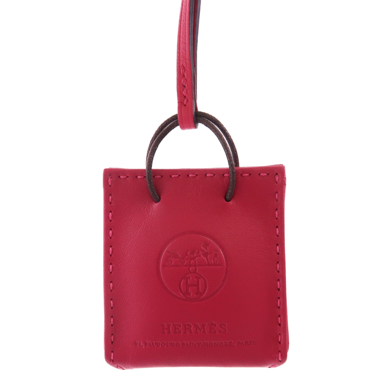 HERMES Milo/Swift皮革Sac Orange Charm掛飾