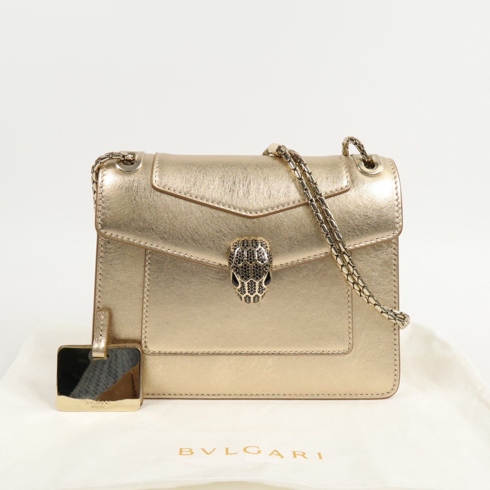 BVLGARI 牛皮皮革Serpenti Forever Day to Night鏈帶肩背袋