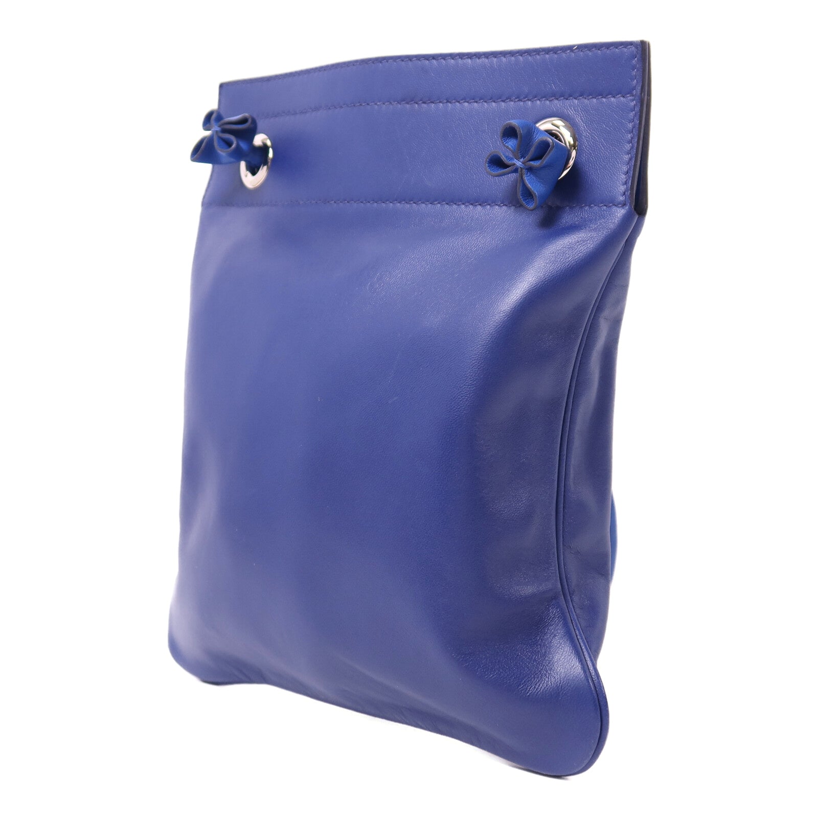 HERMES Swift皮革Aline銀扣肩背Bleu Electrique