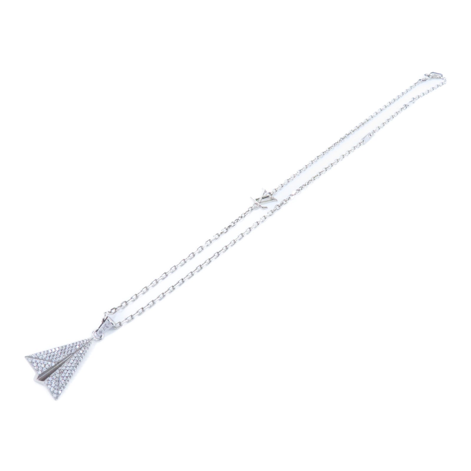 LOUIS VUITTON 金屬Paper Plane Necklace項鍊銀色