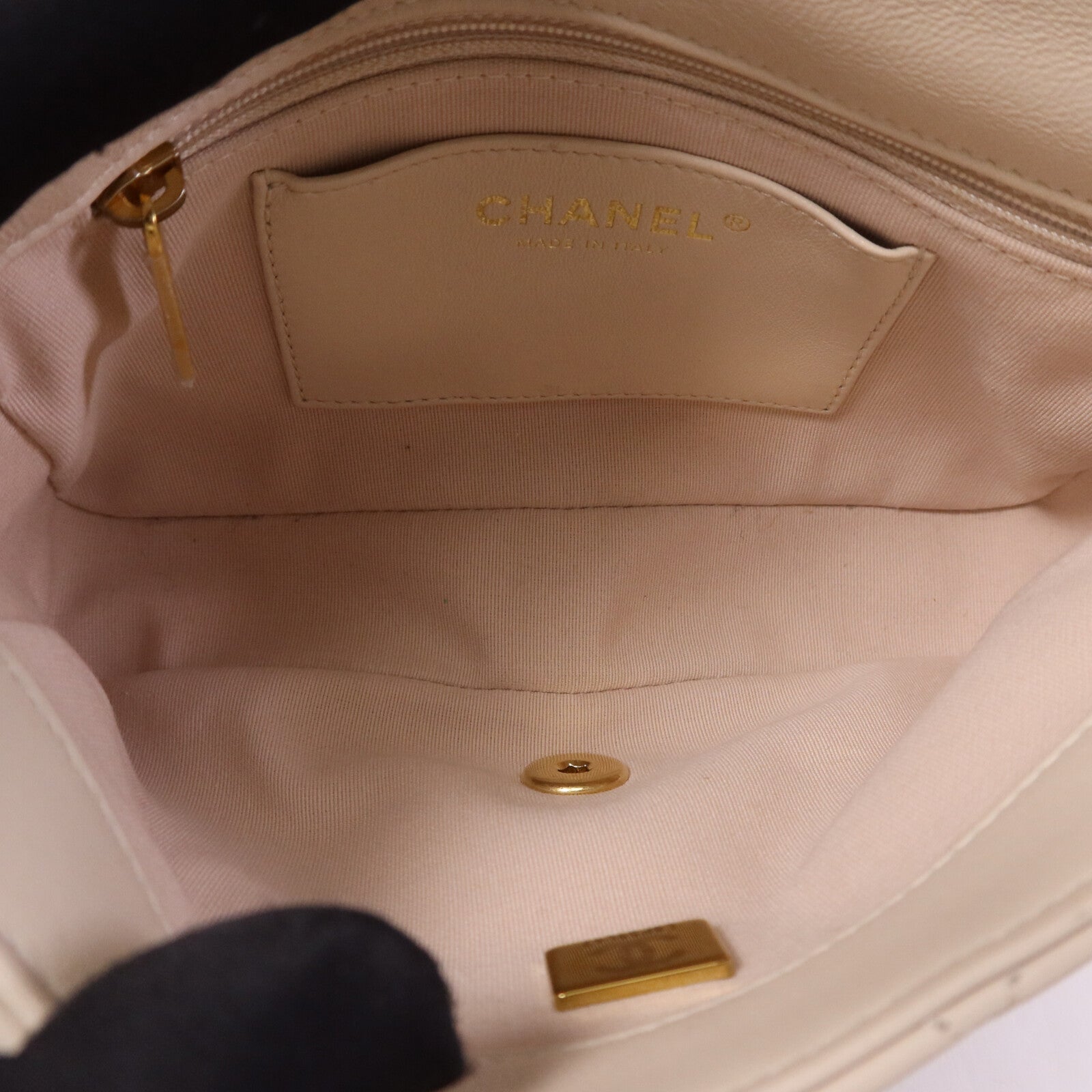 CHANEL 【激減優惠】牛皮皮革Chain Shoulder金扣肩背袋