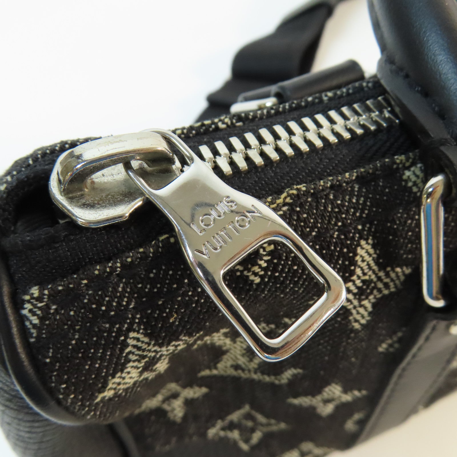 LOUIS VUITTON Monogram Denim Nigo Keepall XS銀扣手挽肩背兩用袋