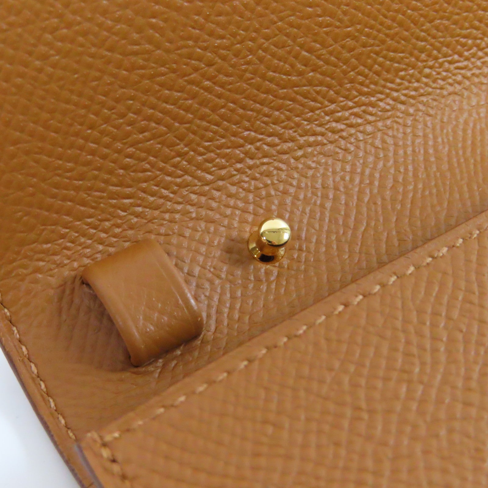 HERMES Epsom皮革Clic 16金扣肩背袋Gold經典駝色