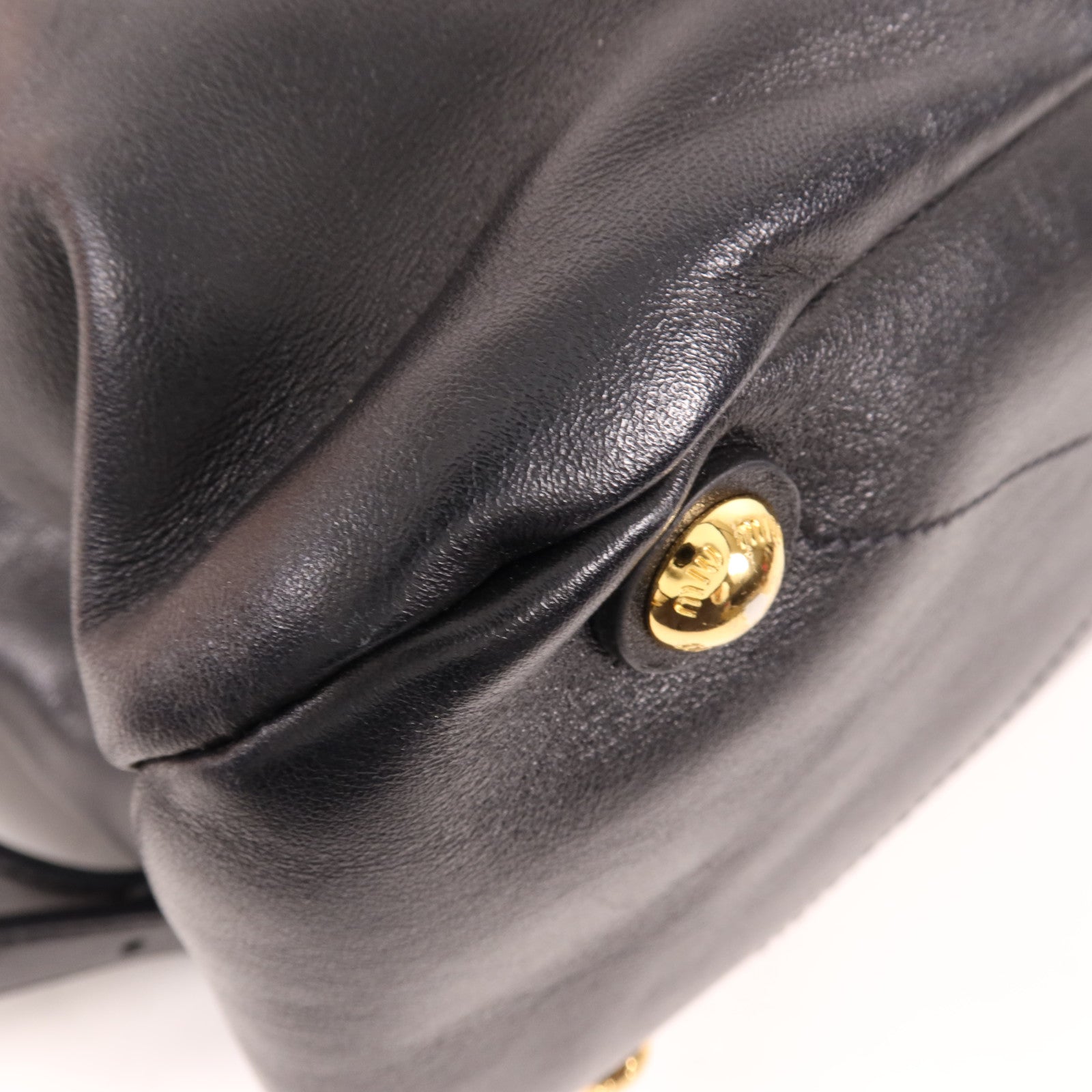 Miu Miu 牛皮皮革2 Way Shoulder金扣手挽肩背兩用袋