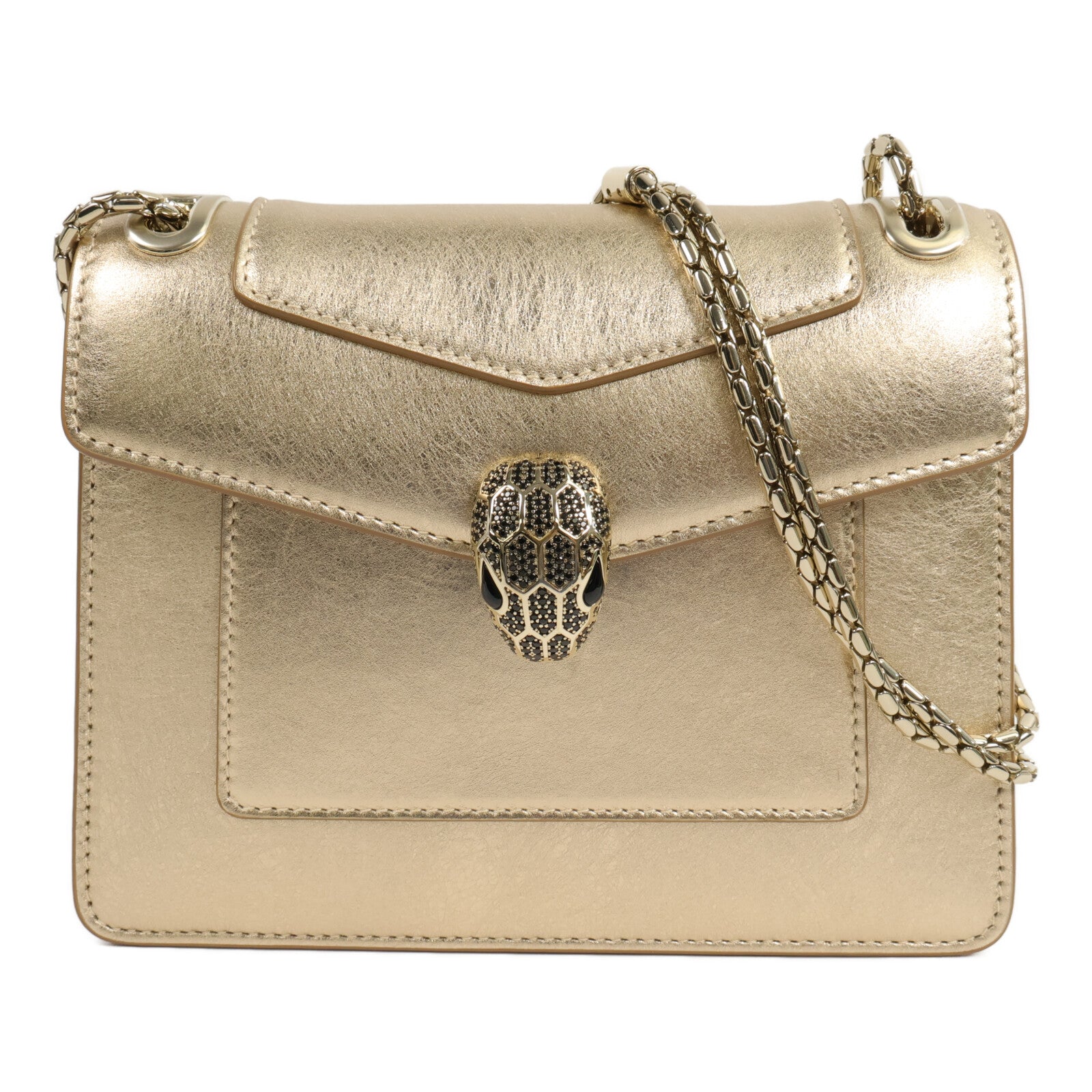 BVLGARI 牛皮皮革Serpenti Forever Day to Night鏈帶肩背袋