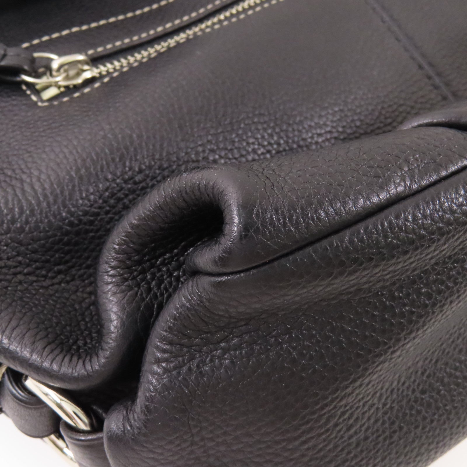 COACH 牛皮皮革Shoulder Bag銀扣肩背袋