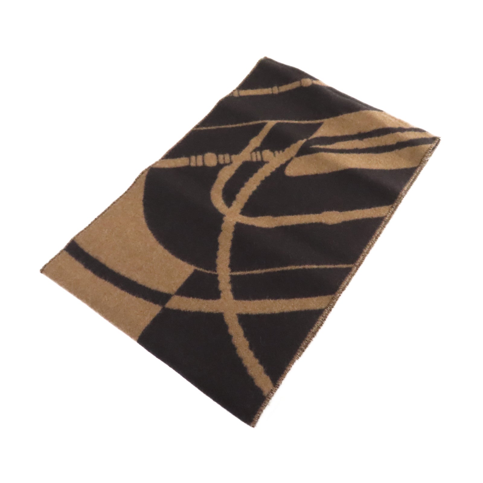 HERMES 【激減優惠】羊絨Scarf圍巾Noir黑色/Etoupe啡色