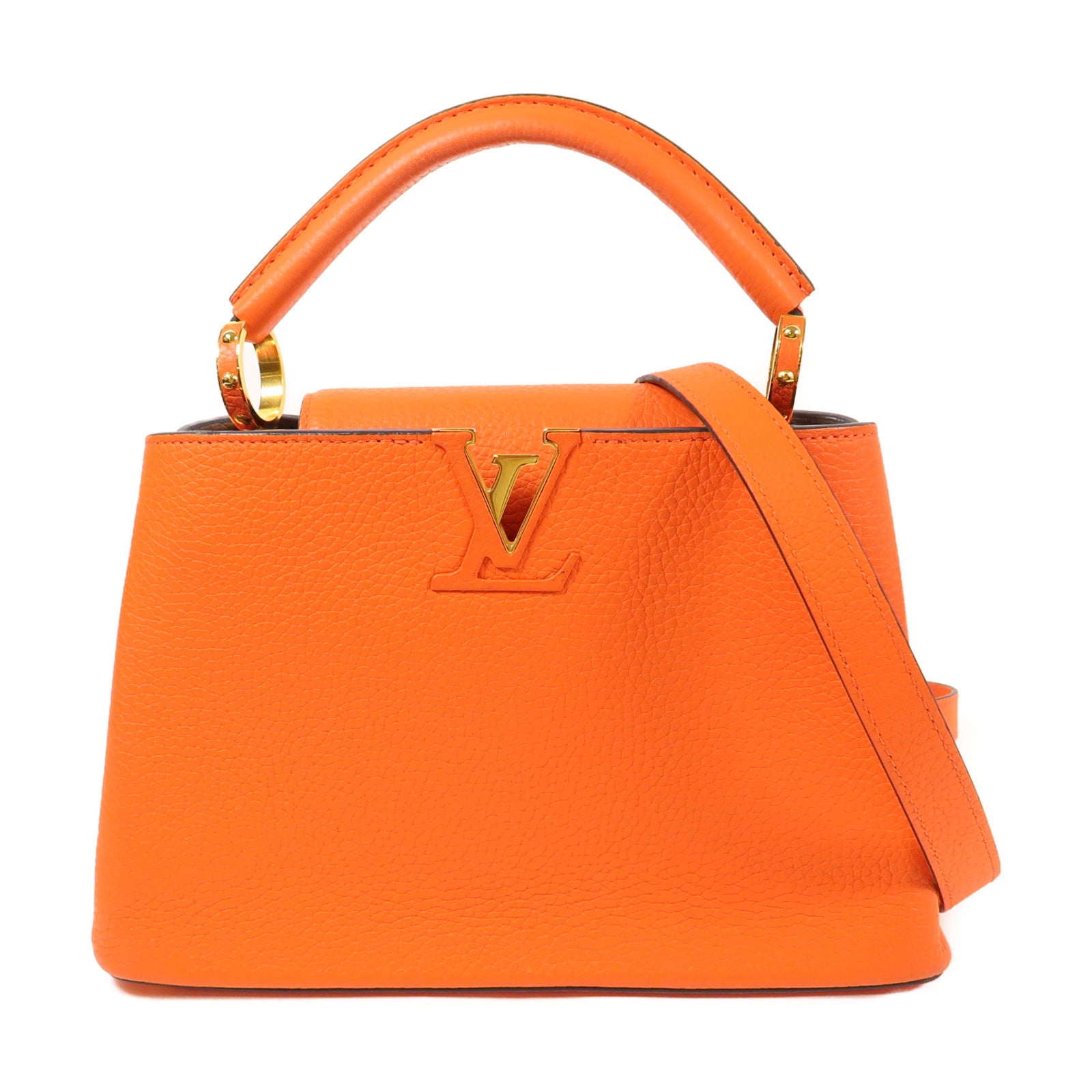 LOUIS VUITTON LV GHW Capucines BB 2 Way Shoulder Bag M51778 Calfskin Orange