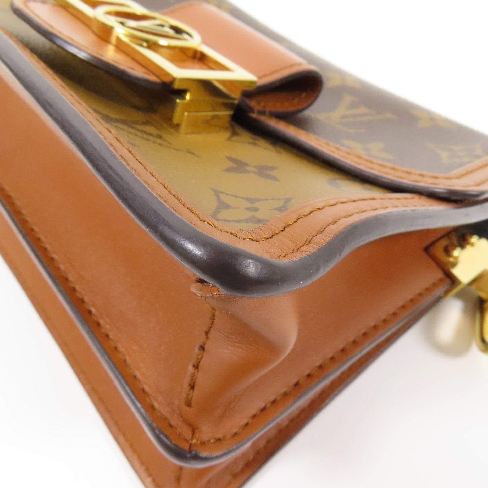 LOUIS VUITTON Monogram Reverse Mini Dauphine金扣肩背袋