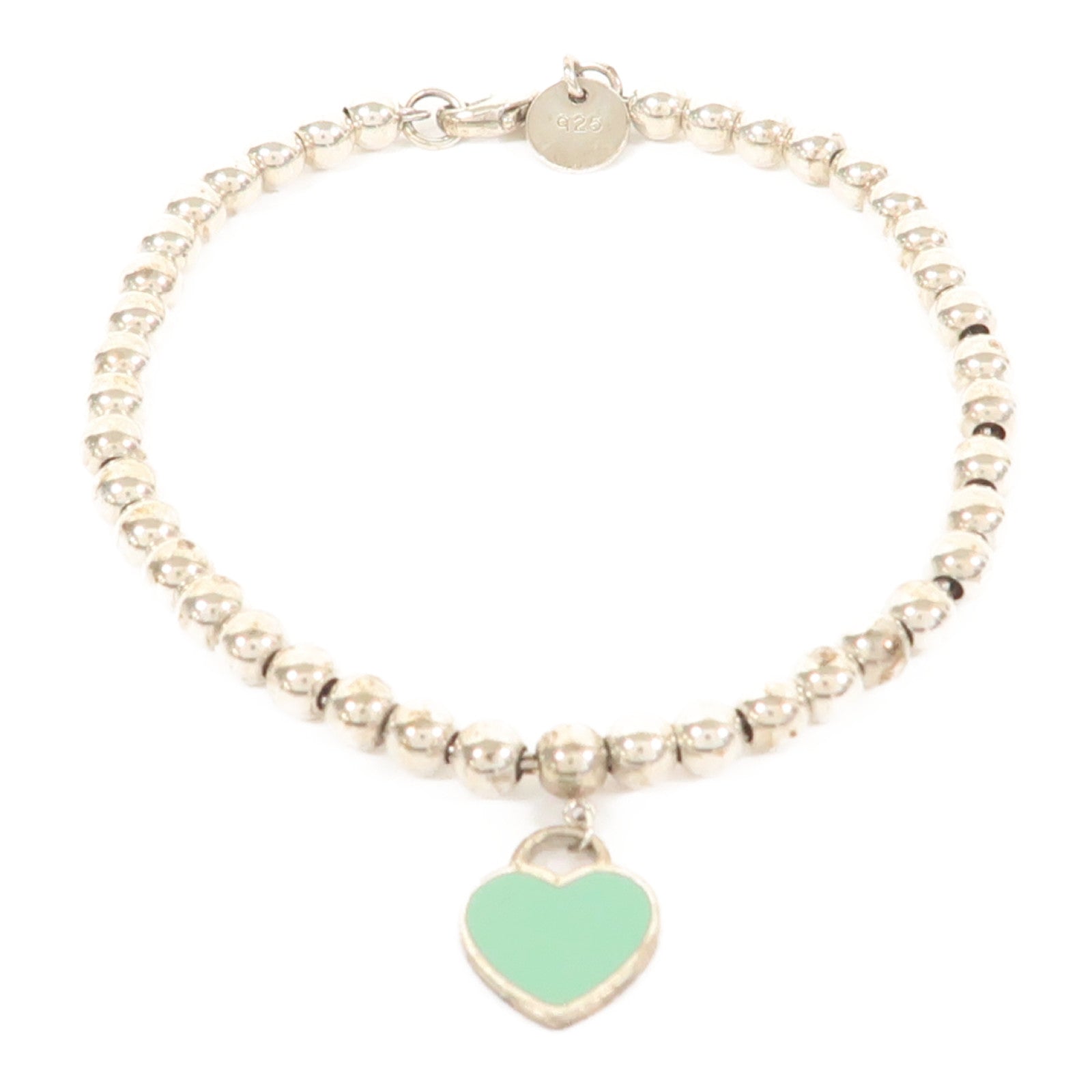 TIFFANY＆CO 925純銀Return to Tiffany Mini Heart Tag Bead Bracelet手鏈