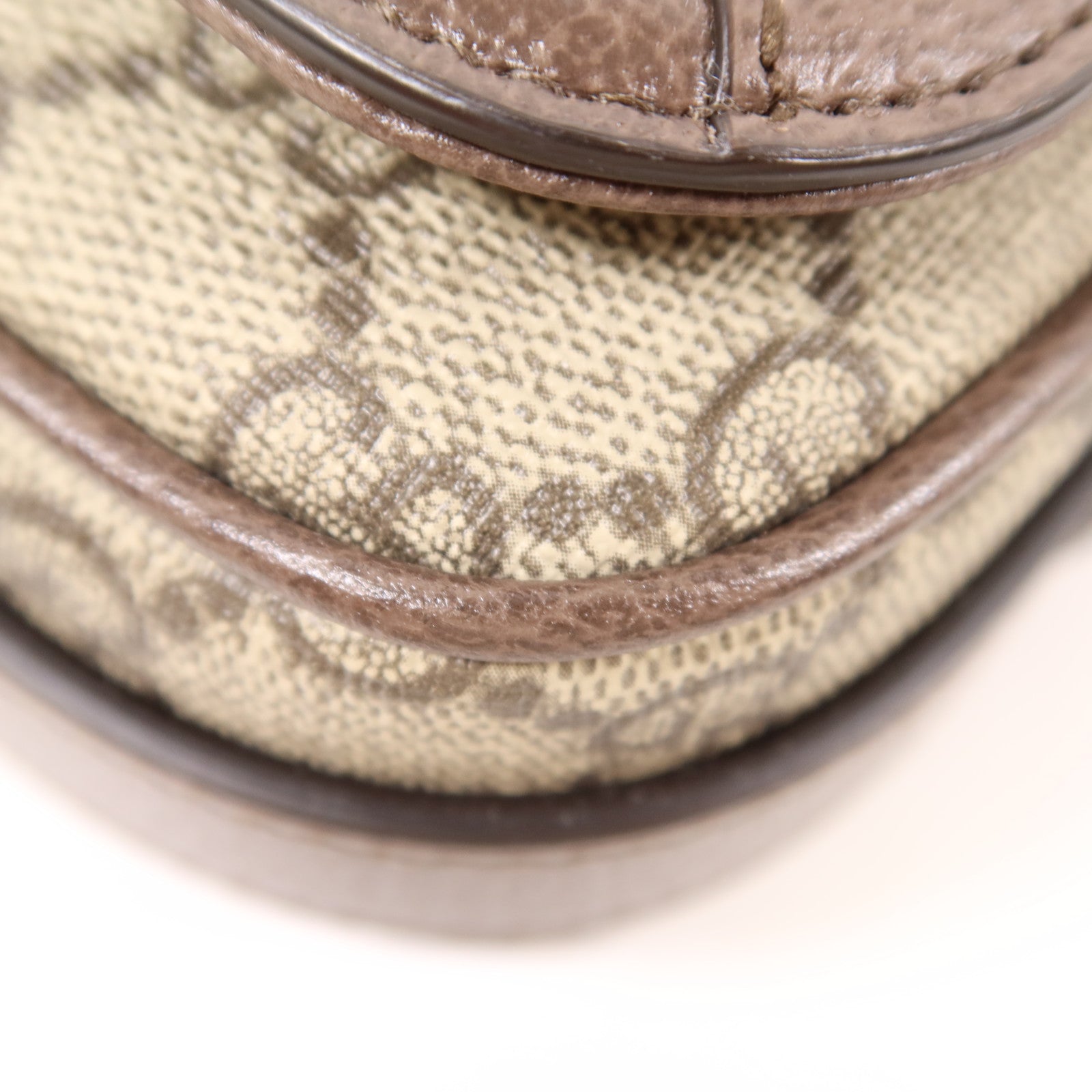 GUCCI GG GHW Ophidia Mini Bag Shoulder Bag Coated Canvas Brown