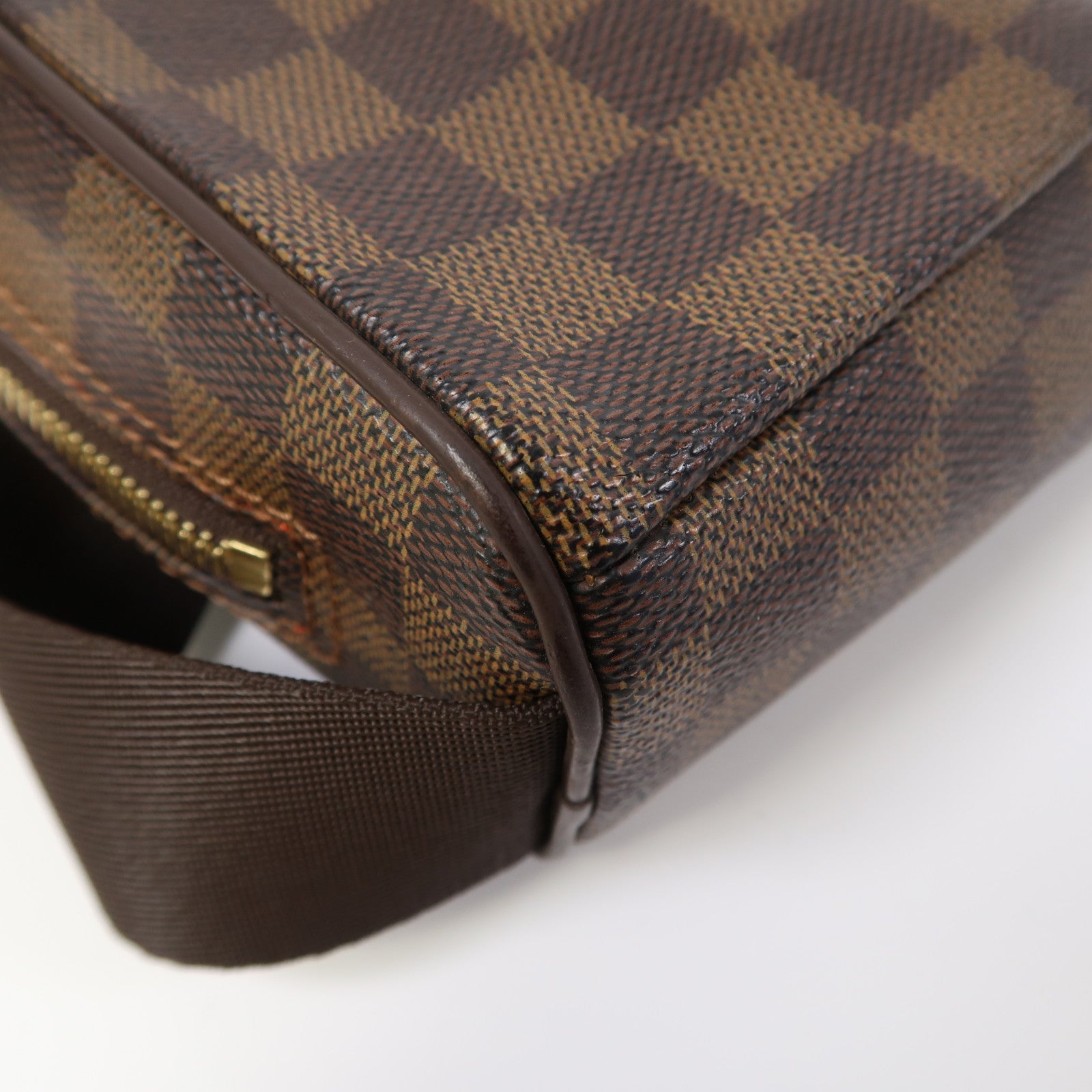LOUIS VUITTON 【激減優惠】Damier Ebene Olav PM金扣肩背袋啡色
