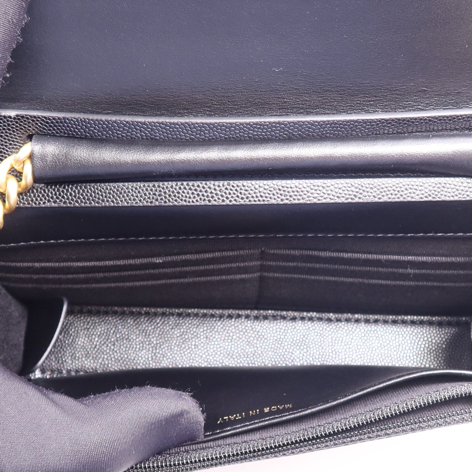 CHANEL 牛皮皮革Boy WOC Wallet On Chain金扣鏈帶肩背袋