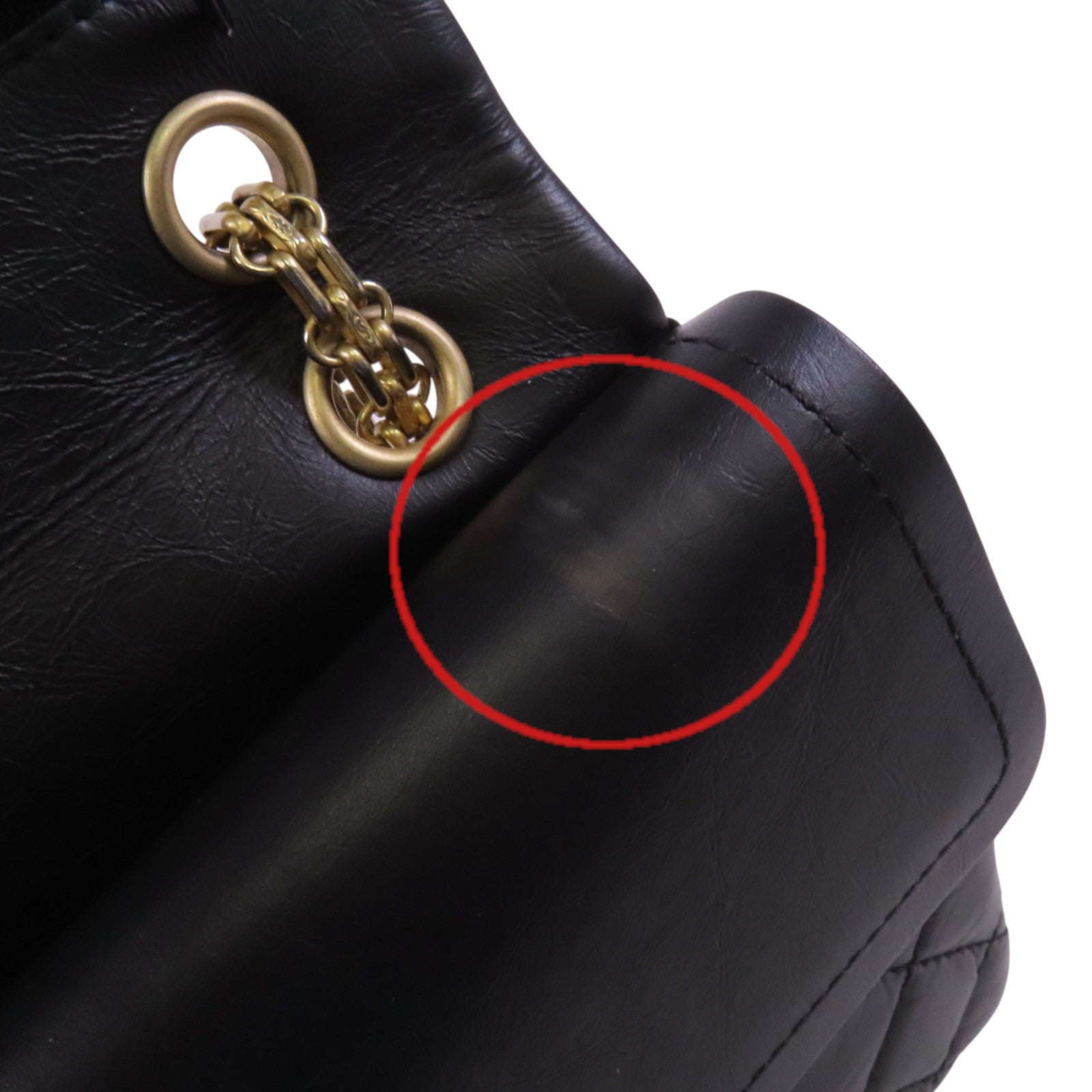 CHANEL 牛皮皮革2.55 28cm金扣鏈帶肩背袋