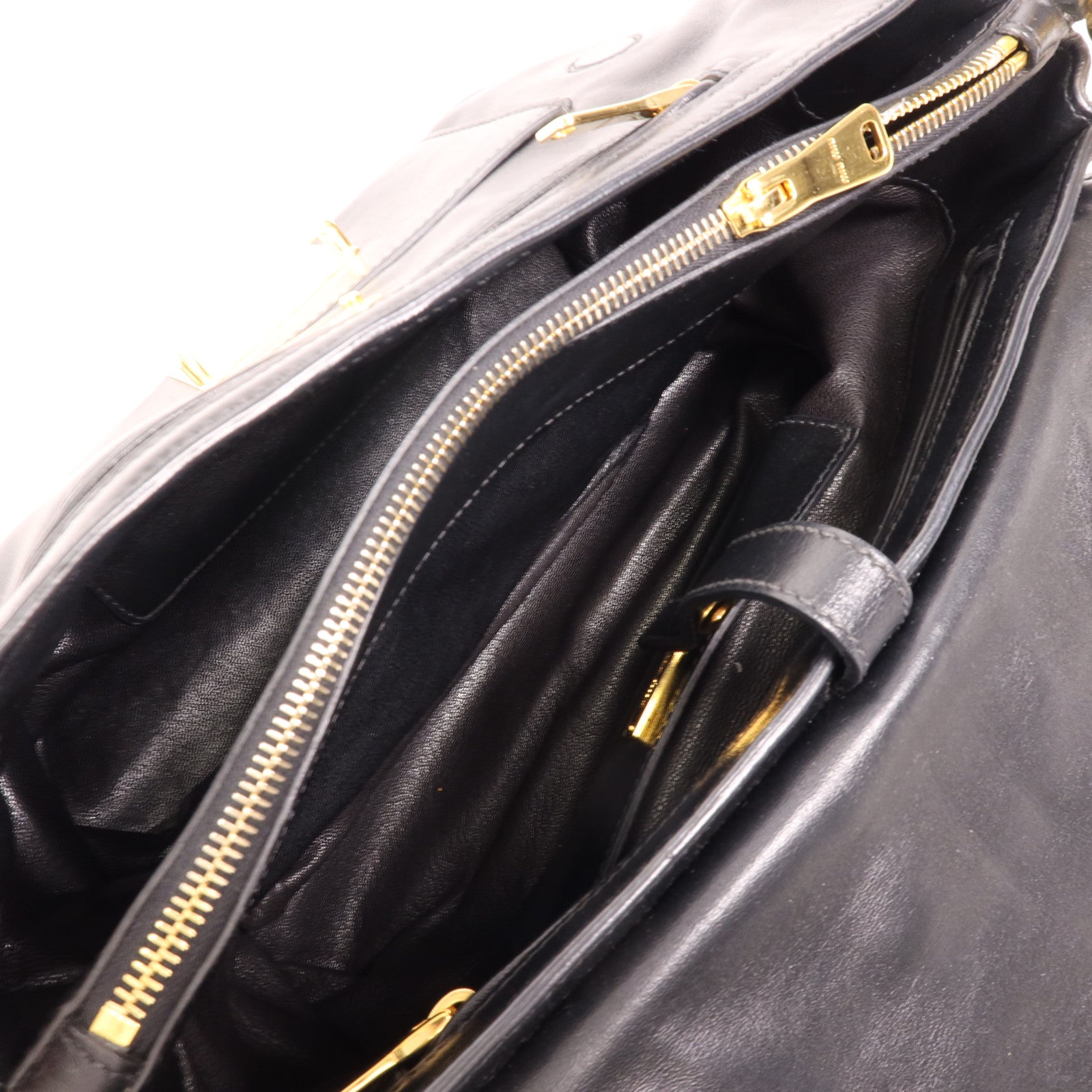 Miu Miu 牛皮皮革2 Way Shoulder金扣手挽肩背兩用袋