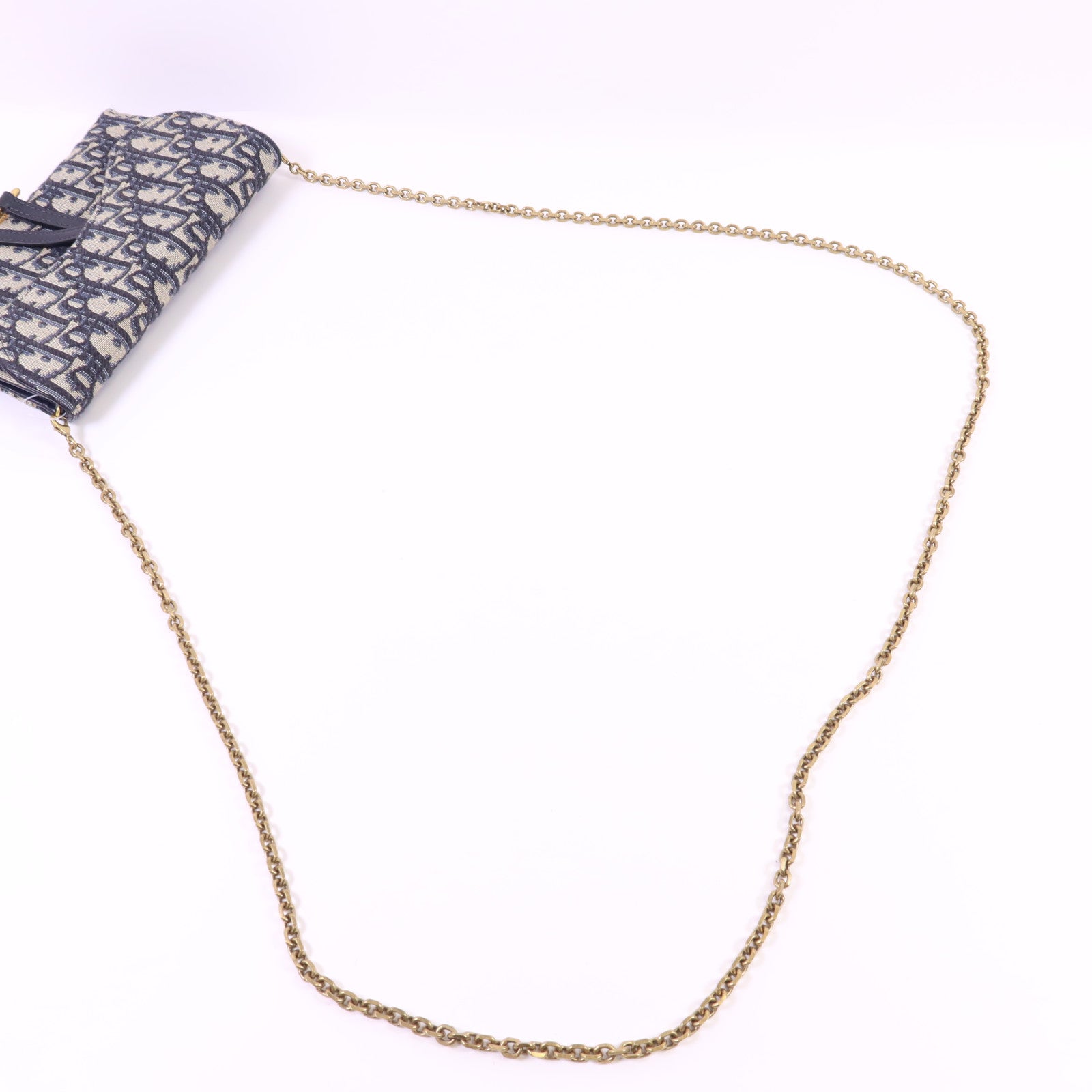 Dior 帆布Small Saddle Pouch金扣鏈帶肩背袋