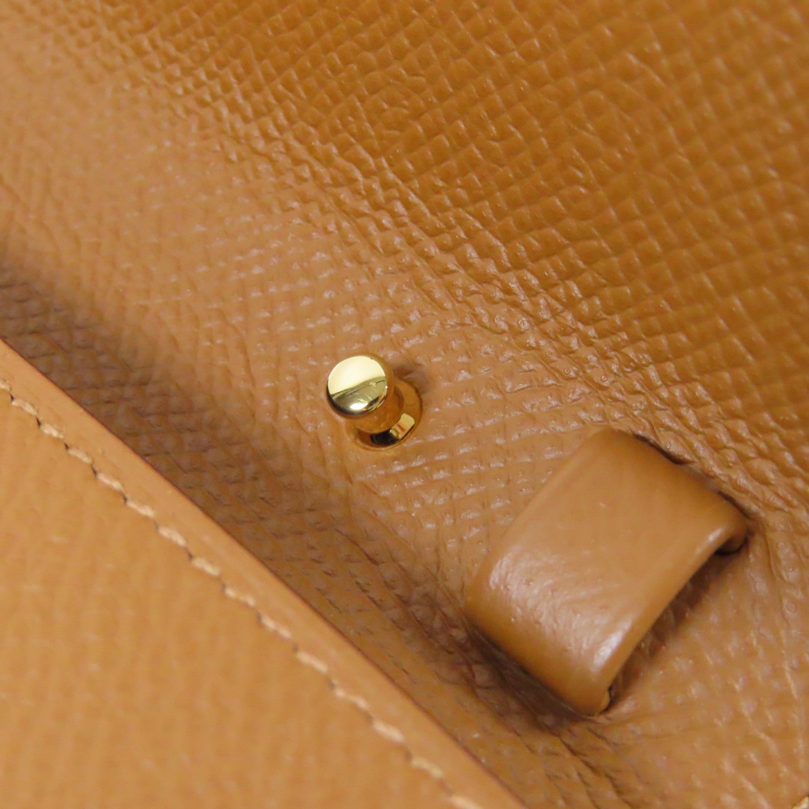 HERMES Epsom皮革Clic 16金扣肩背袋Gold經典駝色