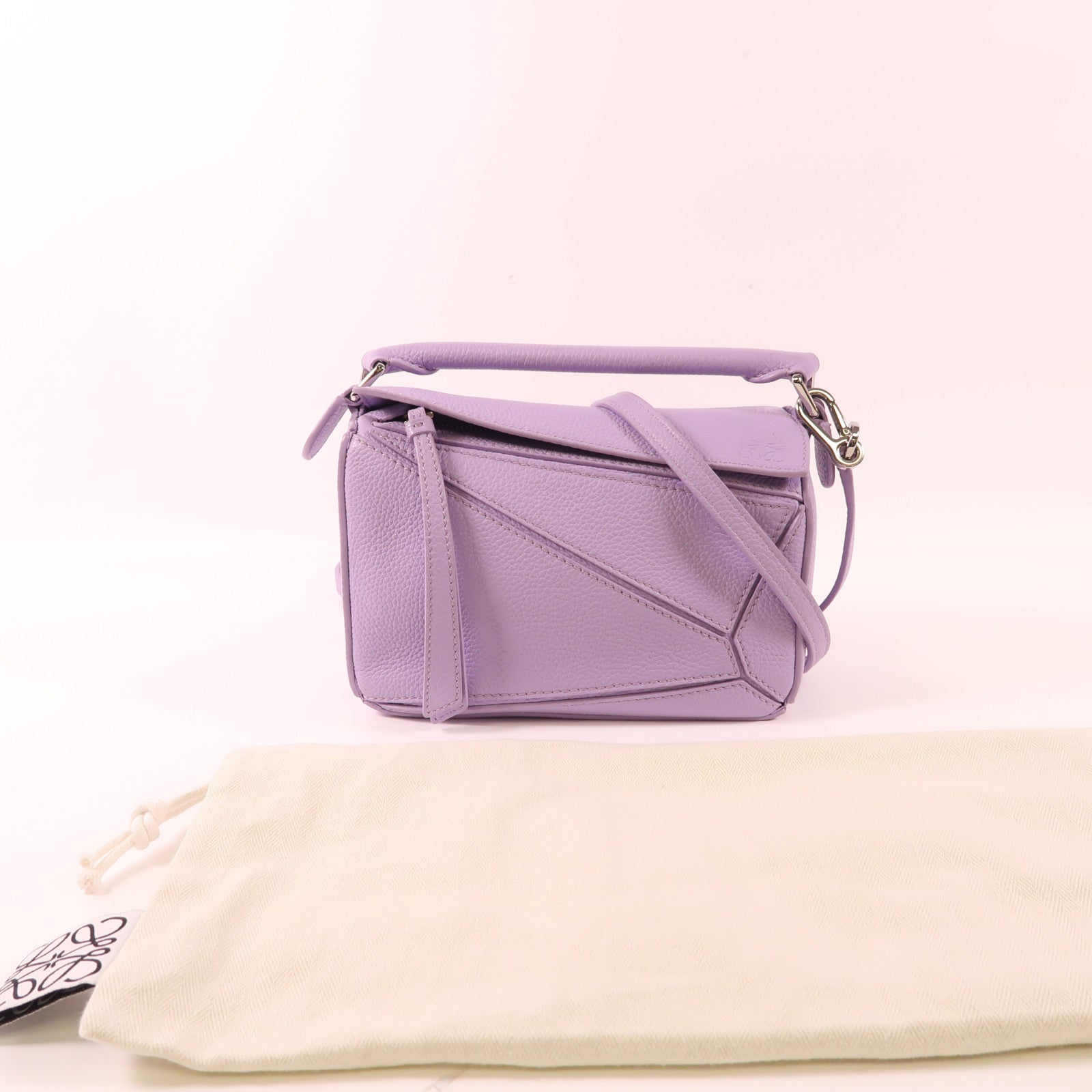 LOEWE 【激減優惠】牛皮皮革Mini Puzzle銀扣手挽肩背兩用袋