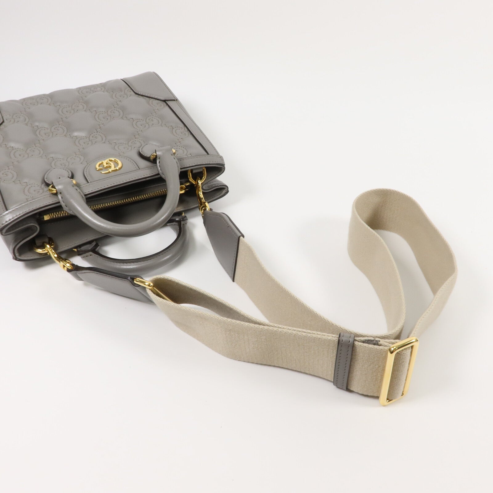 GUCCI 牛皮皮革GG Matelasse Mini Top Handle手挽肩背兩用袋