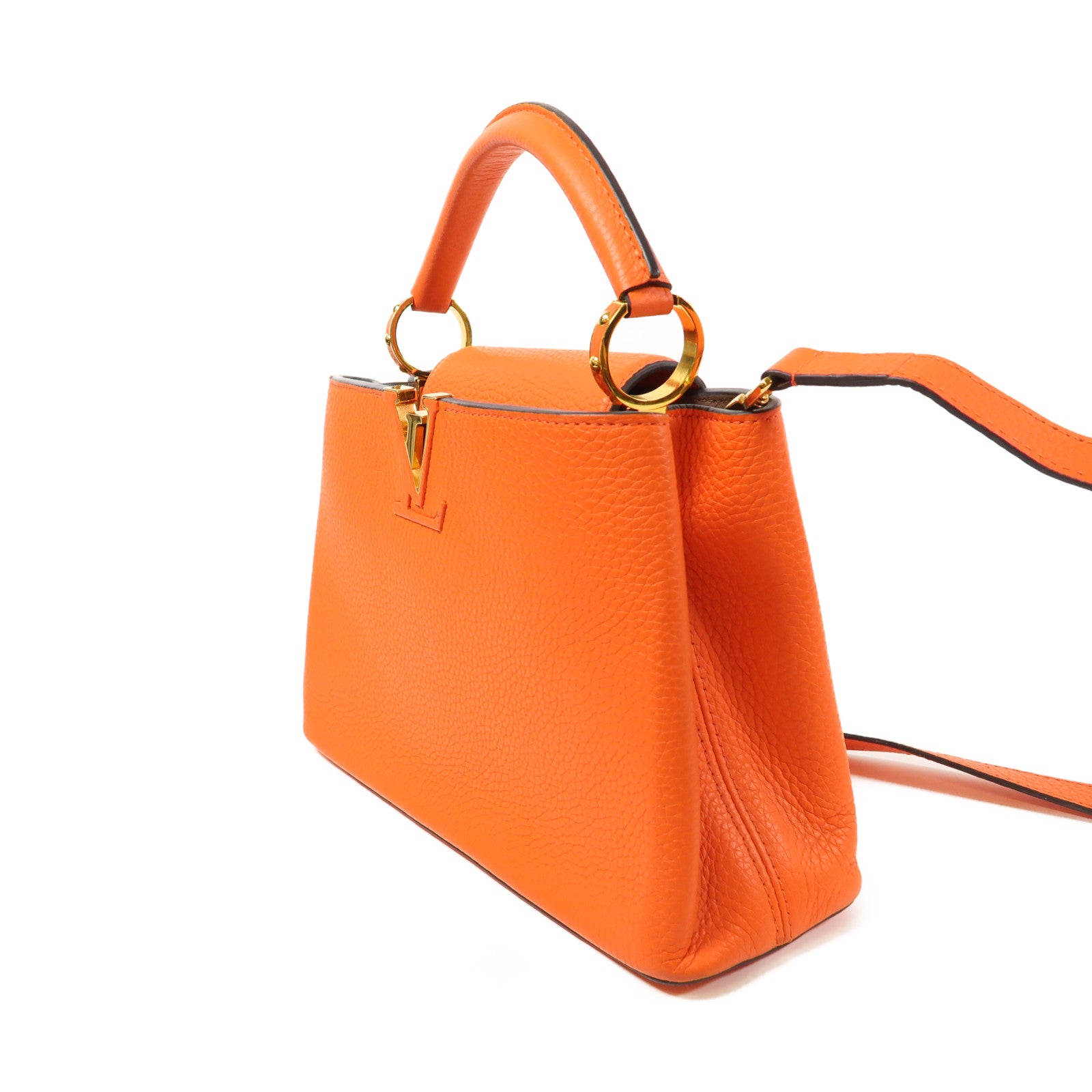 LOUIS VUITTON LV GHW Capucines BB 2 Way Shoulder Bag M51778 Calfskin Orange