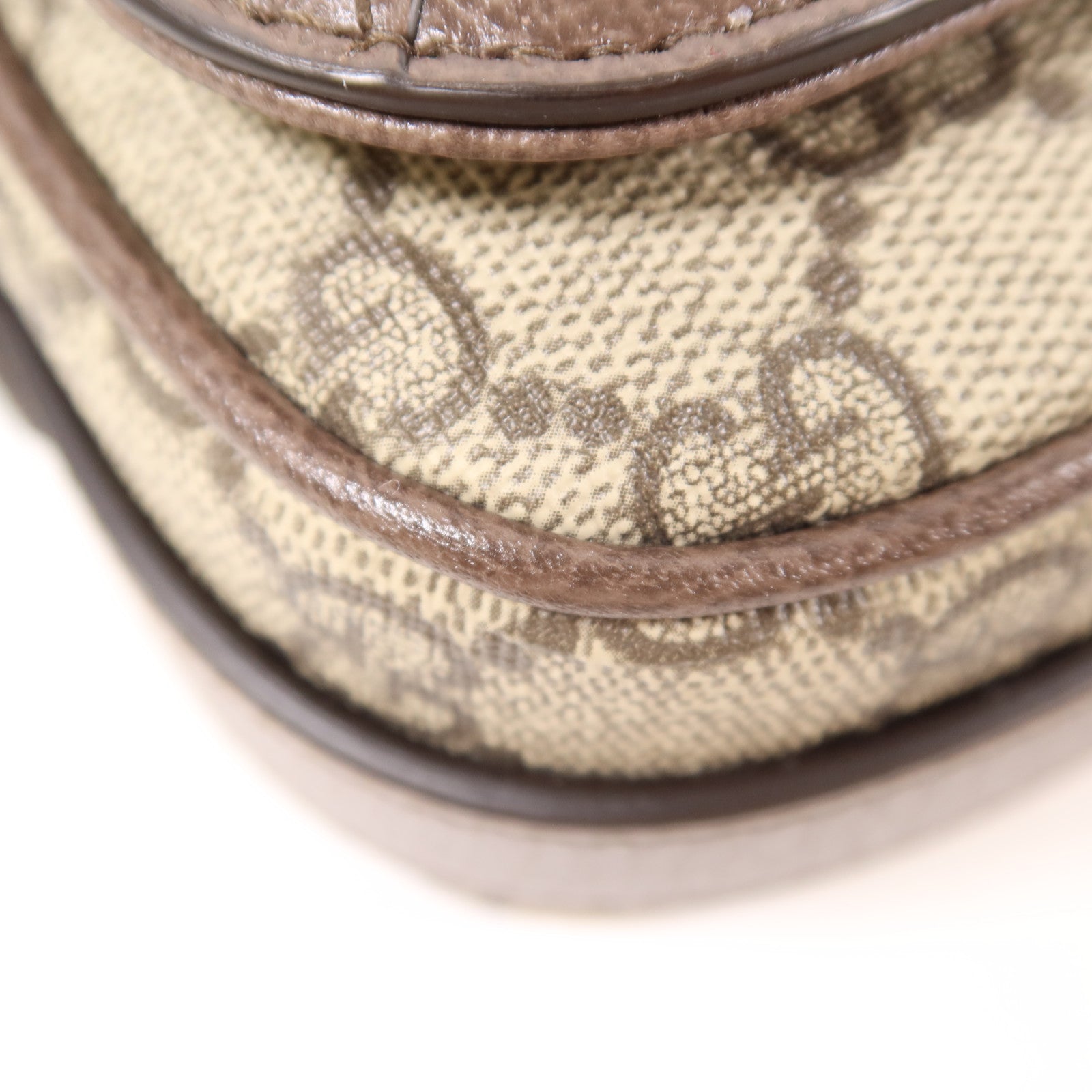 GUCCI GG GHW Ophidia Mini Bag Shoulder Bag Coated Canvas Brown