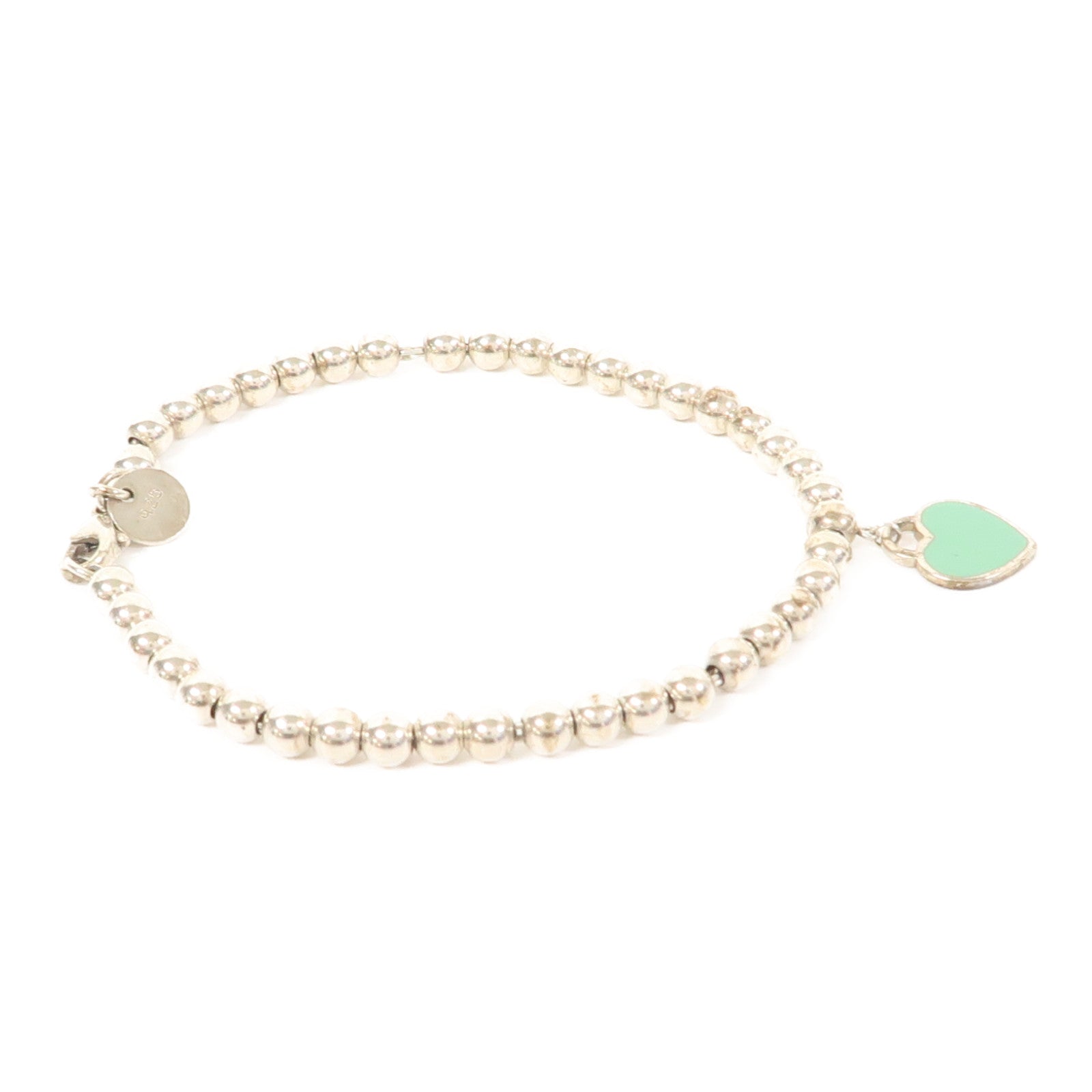 TIFFANY＆CO 925純銀Return to Tiffany Mini Heart Tag Bead Bracelet手鏈