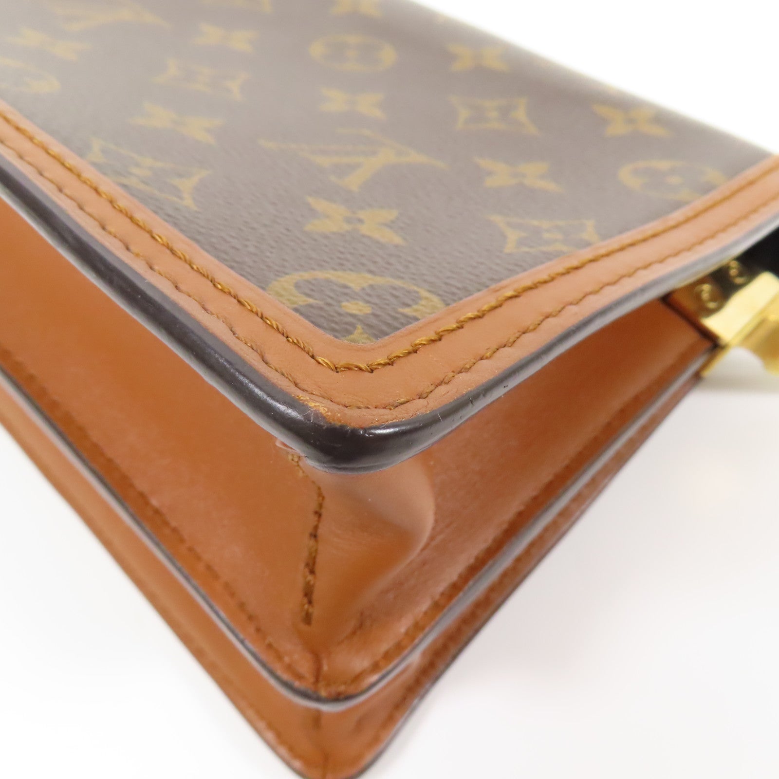 LOUIS VUITTON Monogram Reverse Mini Dauphine金扣肩背袋